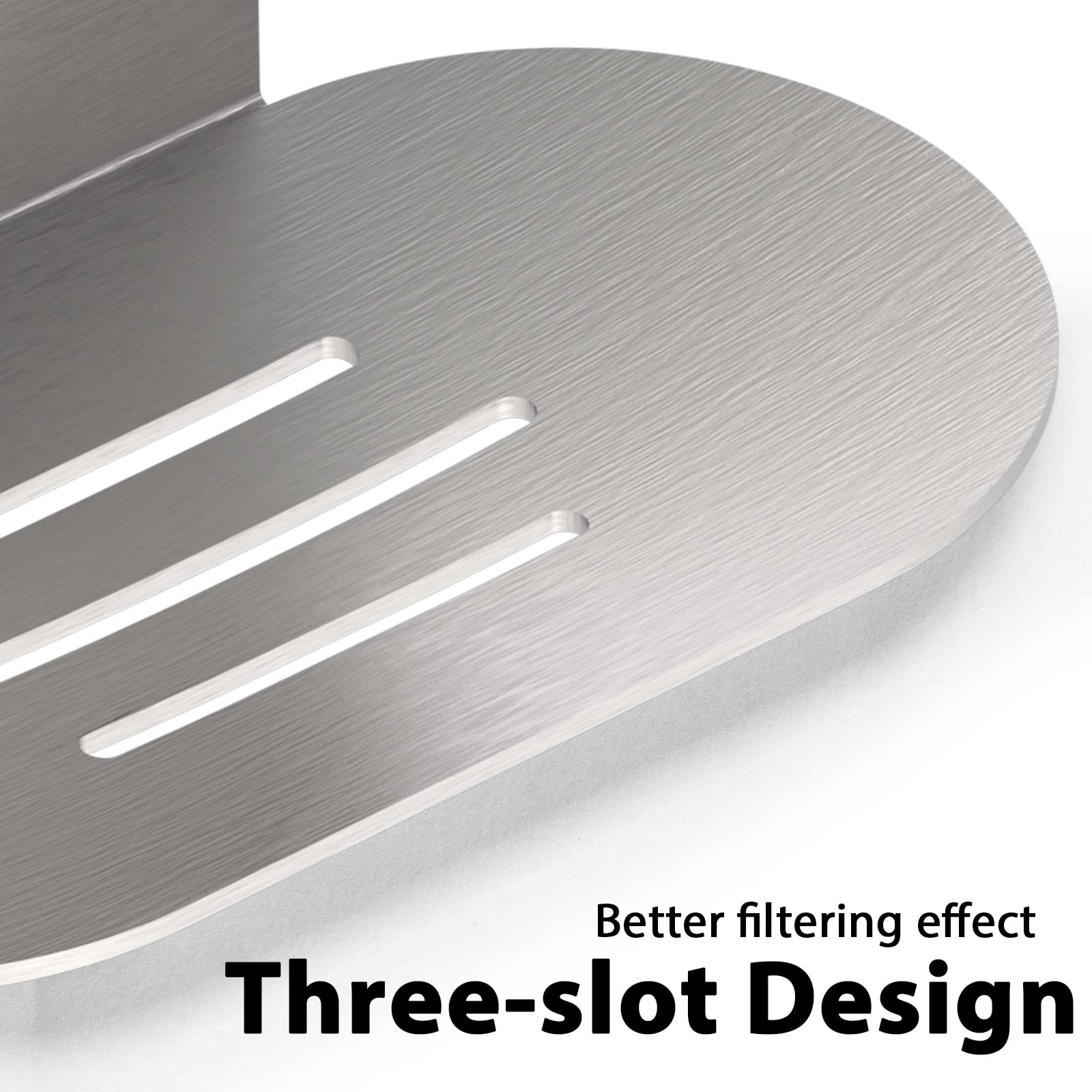 3-Slot Stainless Steel Soap Dish for Shower - Brushed Silver Wall Mounted Soap Holder with Self-Adhesive, Rustproof Bathroom Organizer for Shampoo, Body Wash & Bar Soap - Perfect for Showers, Bathtubs & Wet Areas