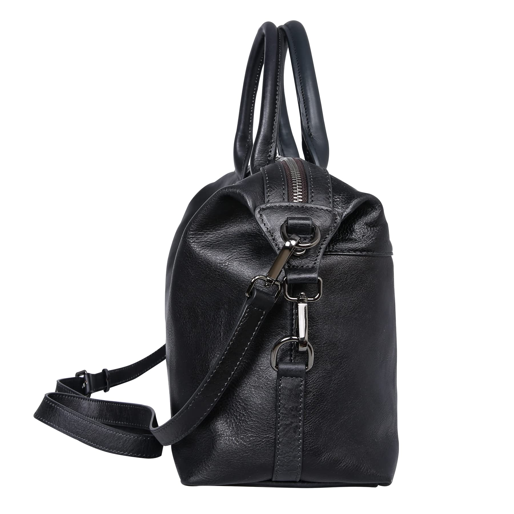 Genuine Leather Satchel Tote Bag for Women - Top Handle Designer Shoulder Bag with Large Capacity, Crossbody Purse for Work, Travel & Everyday Use