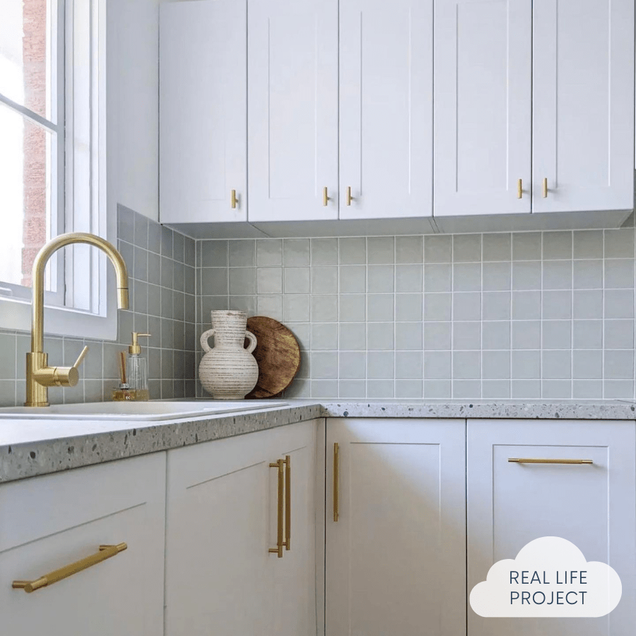 Newport Matte Sage Small Square Tile - Premium Ceramic Wall & Floor Tile for Bathroom, Kitchen, and Backsplash - Waterproof & Easy to Clean