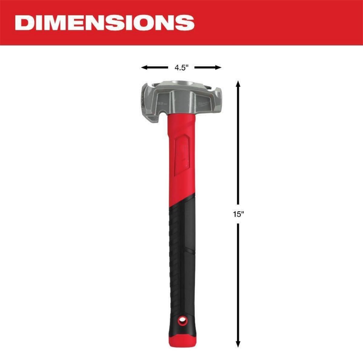 Milwaukee 4-in-1 Lineman's Hammer with High Strength Fiberglass Handle - 48-22-9040 - Ideal for Electricians, Construction Workers & DIY Projects