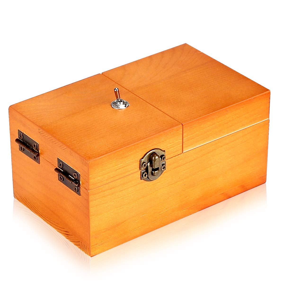 Calary Useless Box - Self-Turning Wooden Storage Box Machine (Fully Assembled) | Fun Desk Gadget for Adults & Kids | Perfect for Office Pranks, Stress Relief & Unique Gifts