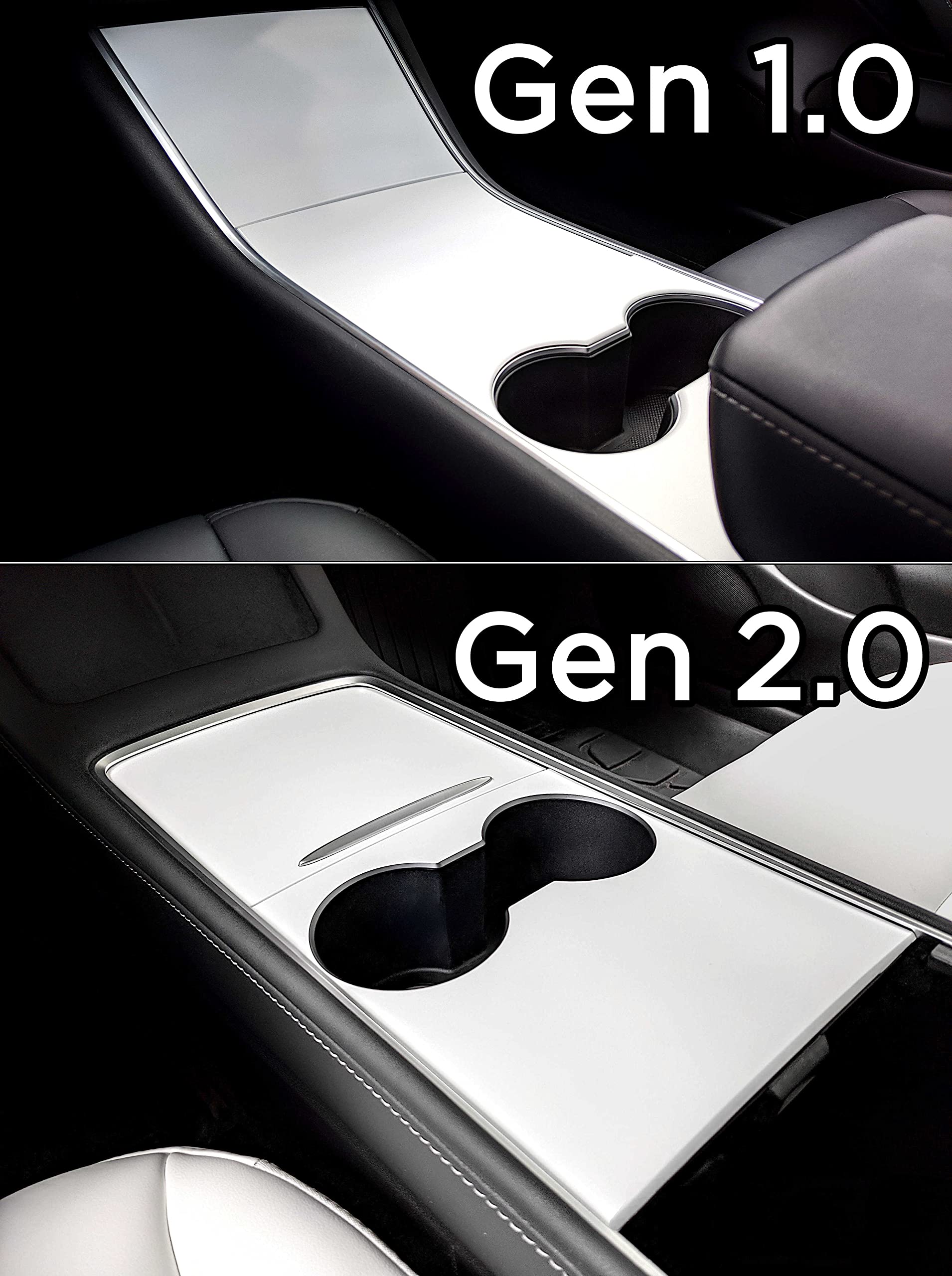 Premium Tesla Model 3 & Model Y Center Console Wrap - Gen 1.0 Interior Protection Film (White) - Scratch-Resistant Upgrade for Enhanced Cabin Aesthetics & Protection