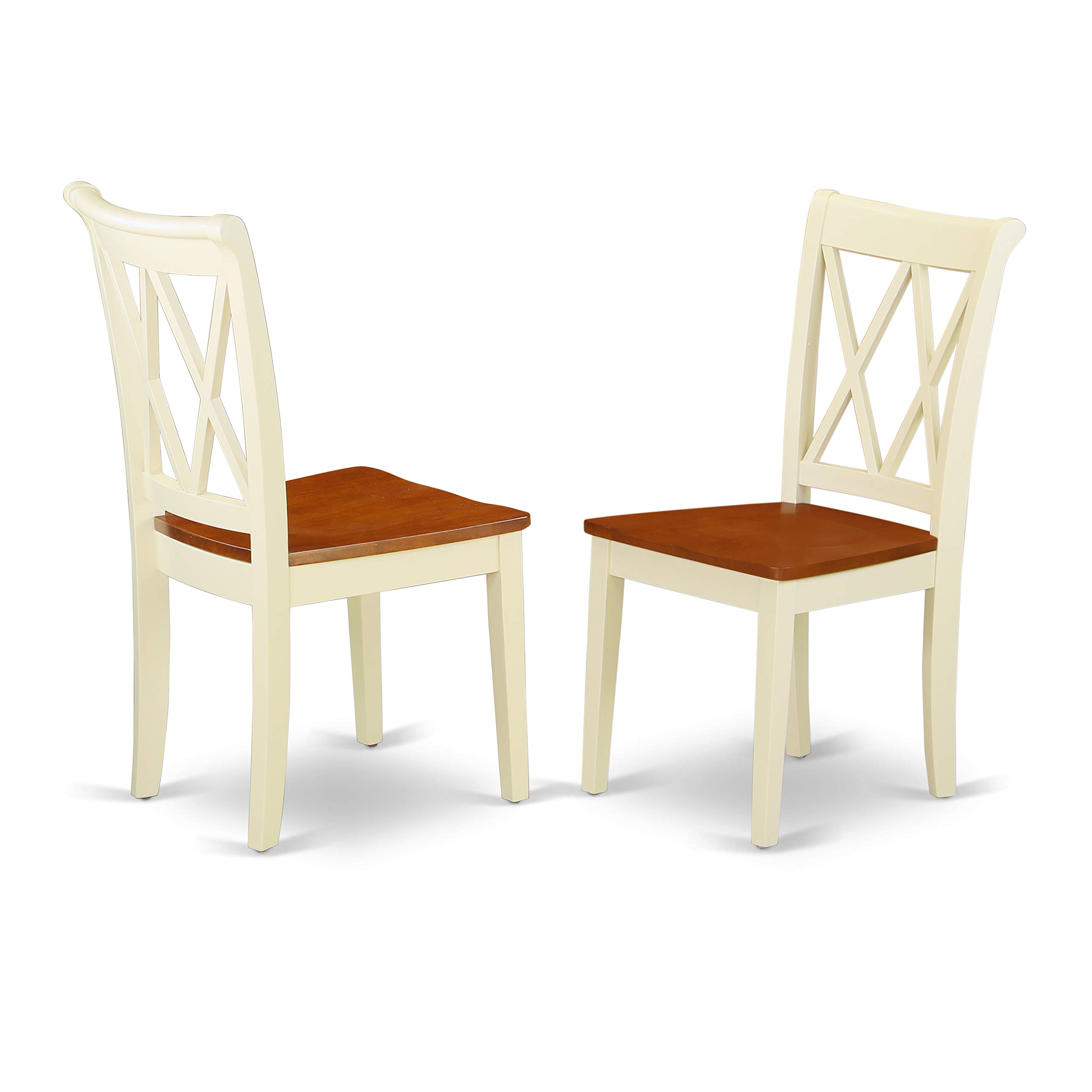 East West Furniture 5-Piece Dining Room Set - Rectangle Drop Leaf Kitchen Table & 4 Chairs, 30x48 Inch, Buttermilk & Cherry Finish - Perfect for Small Spaces, Breakfast Nooks & Cozy Family Meals