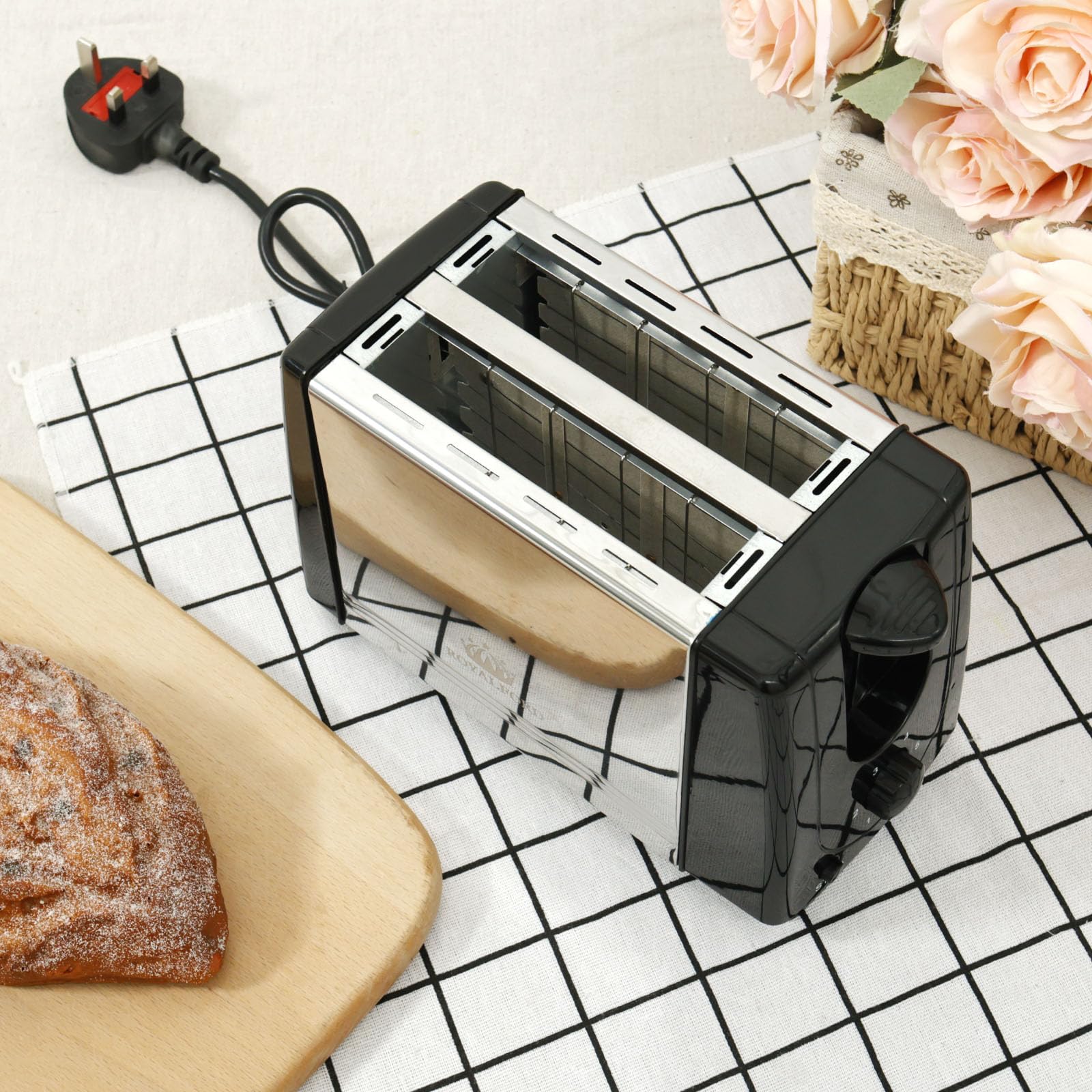 2 Slice Toaster with Extra Wide Slots - 6 Shade Browning Control, Auto Shut Off & Stainless Steel Housing - Perfect for Bagels, English Muffins & Small Breads - Ideal for Breakfast, Dorms & Small Kitchens