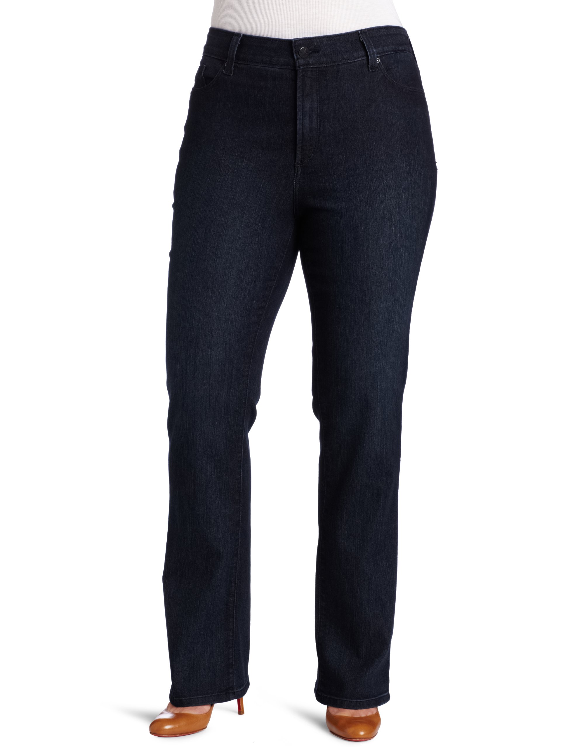 NYDJ Women's Plus Size Marilyn Straight Ankle Jean - Comfortable Stretch Denim Pants for Curvy Figures | Perfect for Work, Casual Outings & Everyday Wear