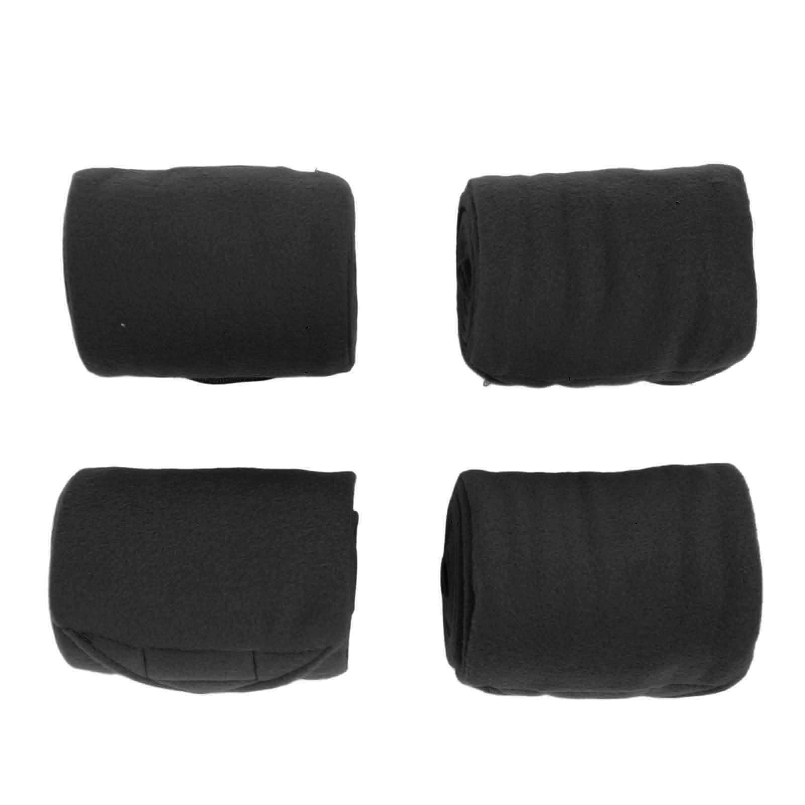 **Premium Adjustable Horse Leg Bandage - Soft Fleece Protective Wrap for Equestrian Riding & Training (4PCS, Black) - Ideal for Show Jumping, Dressage & Stable Care**