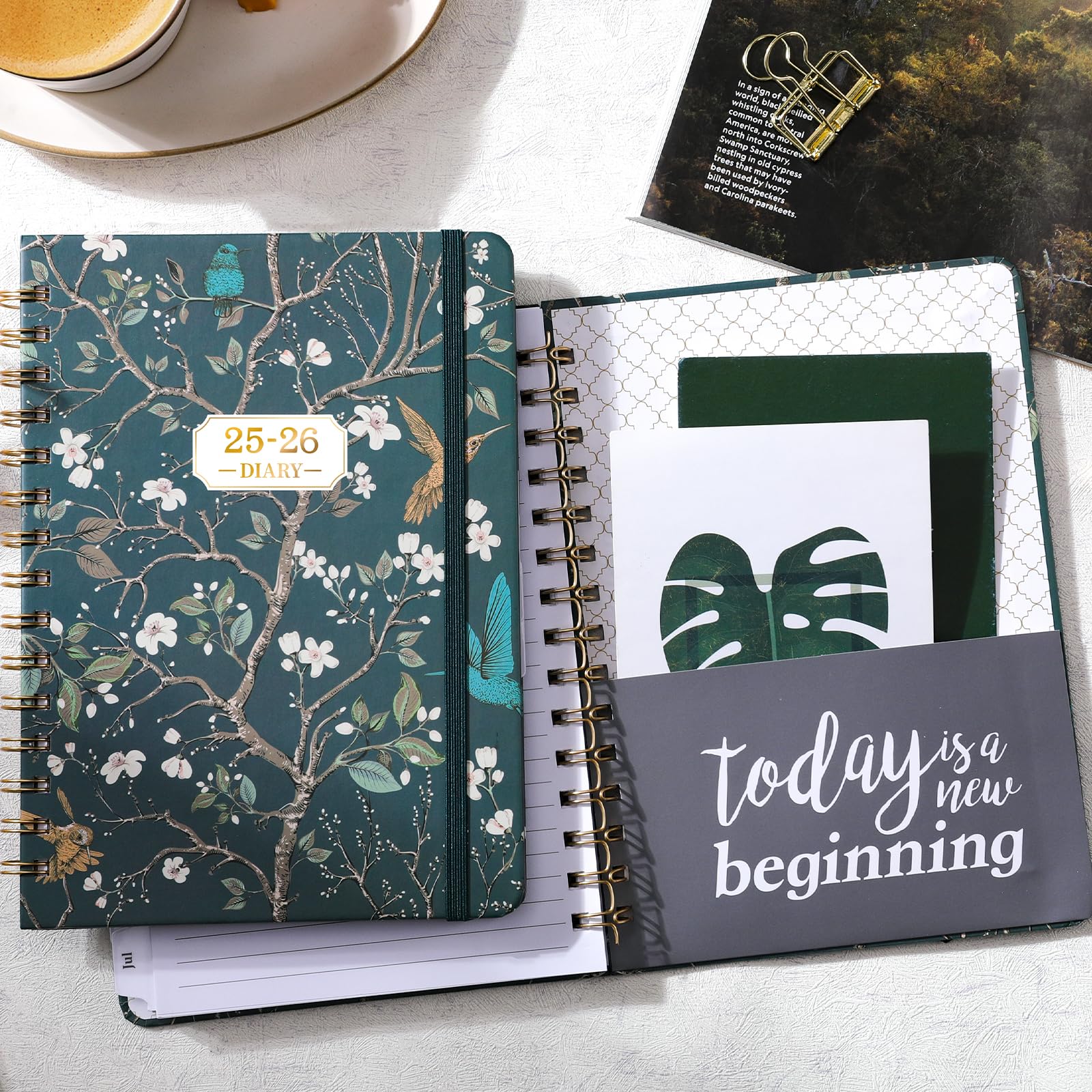 2025-2026 Academic Planner - A5 Weekly Diary from August 2025 to July 2026 with Twin-Wire Binding, Hard Cover & Elastic Closure (21.5x15.5x1.5cm) - Perfect for Students, Teachers & Office Professionals