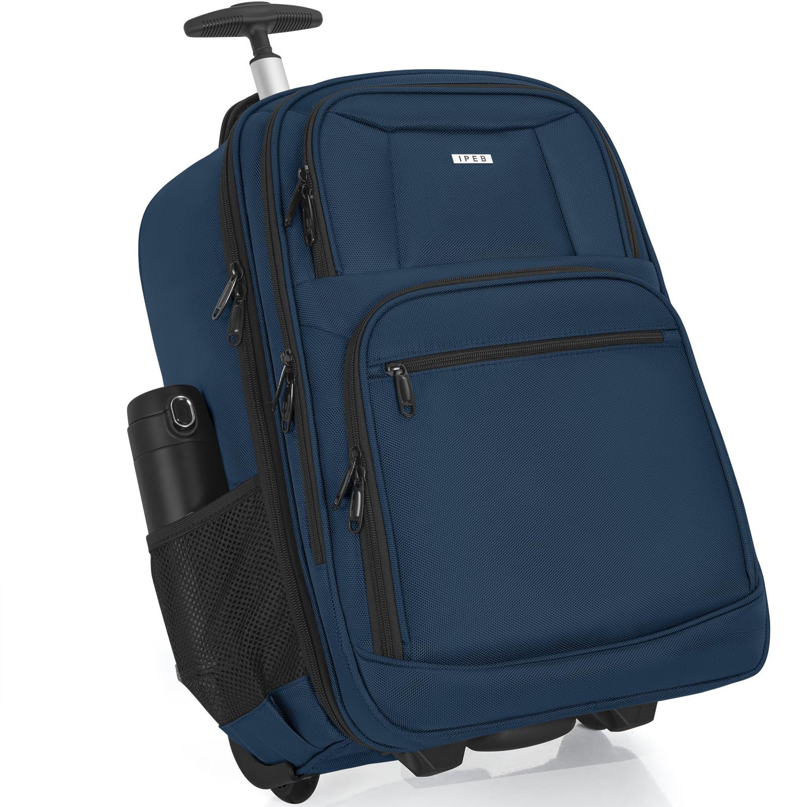 Waterproof Rolling Business Backpack with Wheels - Fits 18 Inch Laptop, Trolley Travel Bag for Commuters & Business Trips (Blue) - Perfect for Airports, Office & Daily Commute