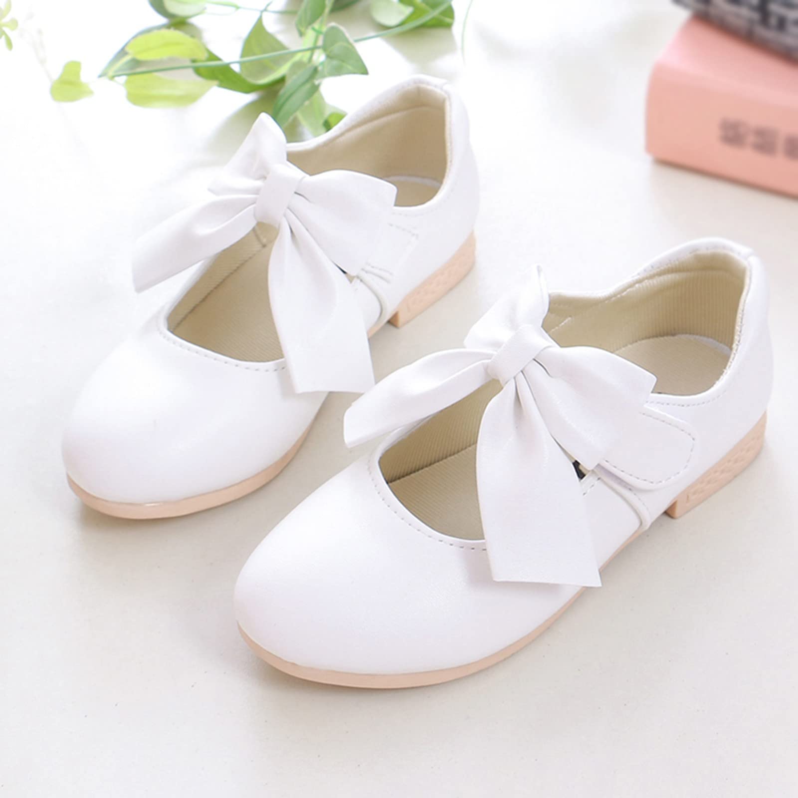 Bowknot Princess Dress Shoes for Girls - Toddler Wedding & Performance Shoes - Comfortable Baby Sneakers for Special Occasions, Parties & Dance Recitals