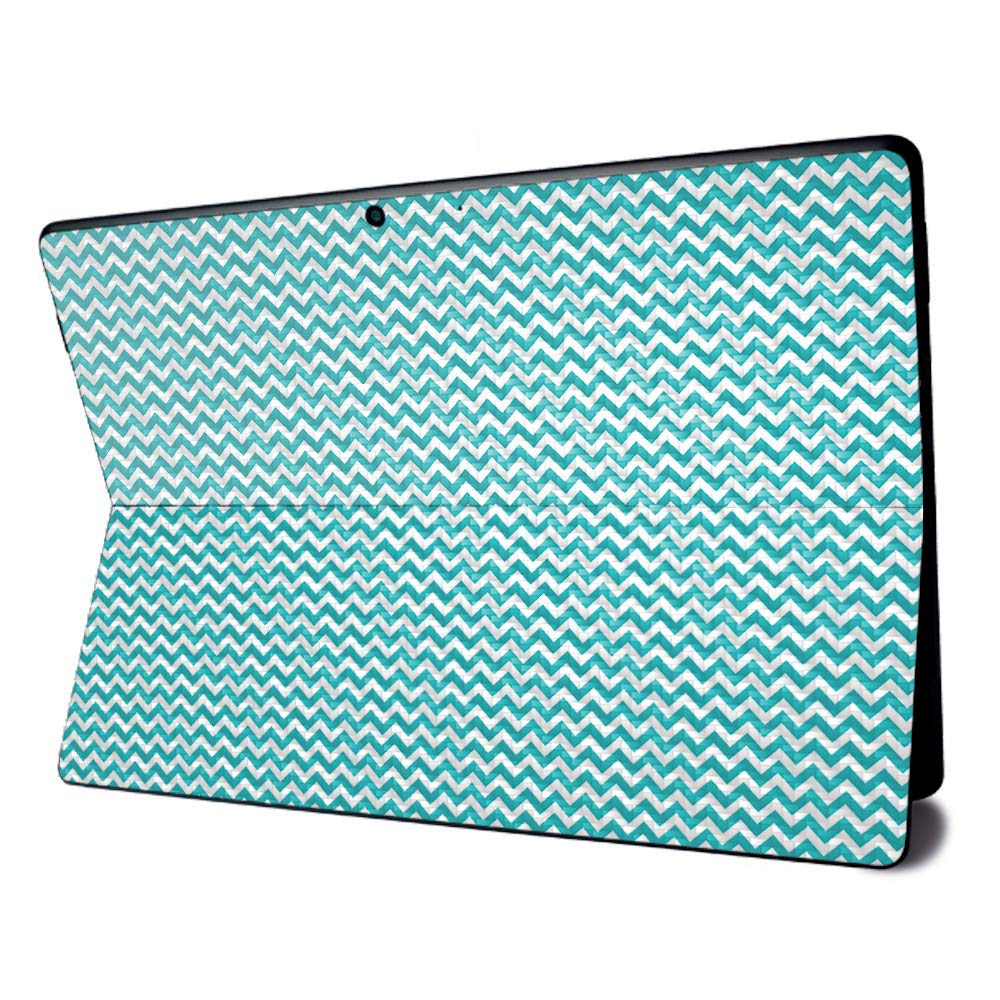 Premium Carbon Fiber Skin for Microsoft Surface Pro X - Turquoise Chevron Design | Textured Protective Cover | Easy to Apply & Remove | Made in USA | Perfect for Work, Travel & Everyday Use