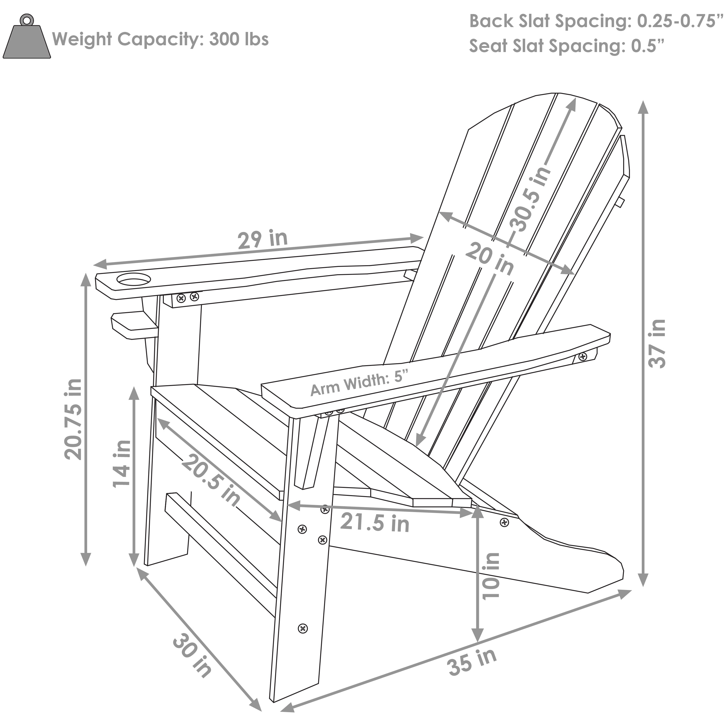 Premium Sunnydaze All-Weather 2-Tone Outdoor Adirondack Chair with Cup Holder - Durable Patio Furniture for Garden, Poolside & Backyard Relaxation