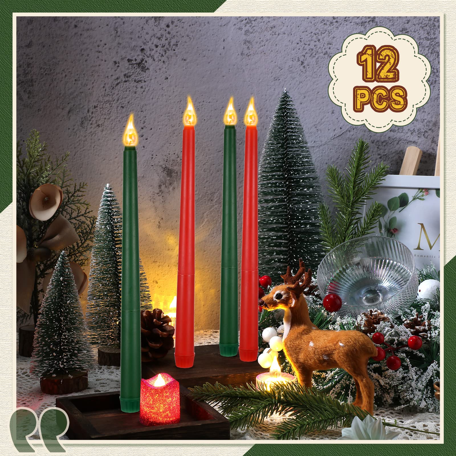 12 LED Dripless Flameless Candles for Halloween, Christmas, Weddings