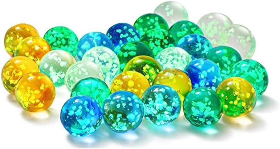 10Pcs Glow in The Dark Glass Marbles - Gold Luminous Marble Balls for DIY, Home Decoration, Games & Kids Play (12mm/0.47in) - Perfect for Nighttime Decor, Board Games & Sensory Play
