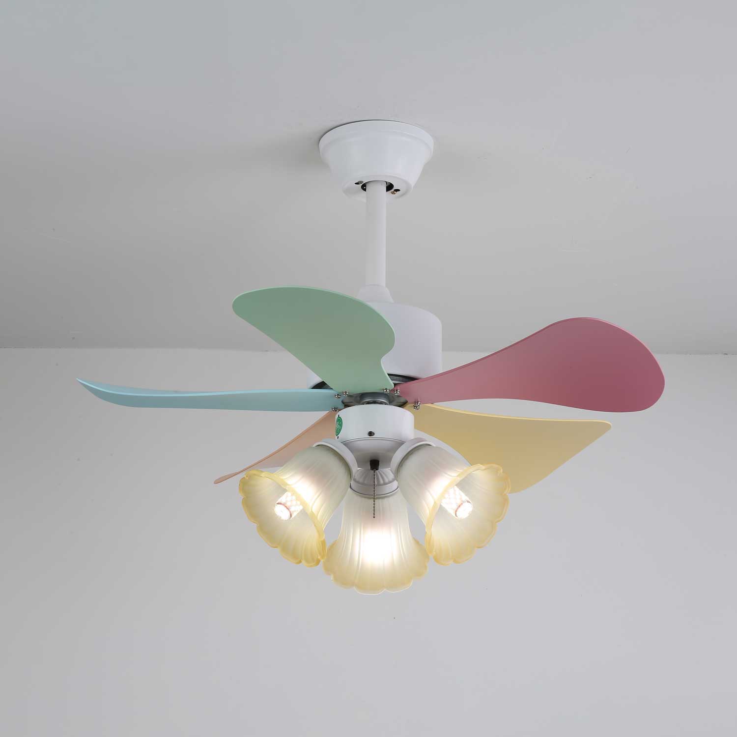 Candy Breeze Ceiling Fan with Light Kit - 52 Inch Modern Flush Mount Fan for Bedroom, Living Room & Kitchen - Energy Efficient Quiet DC Motor - Perfect for Home Cooling and Air Circulation
