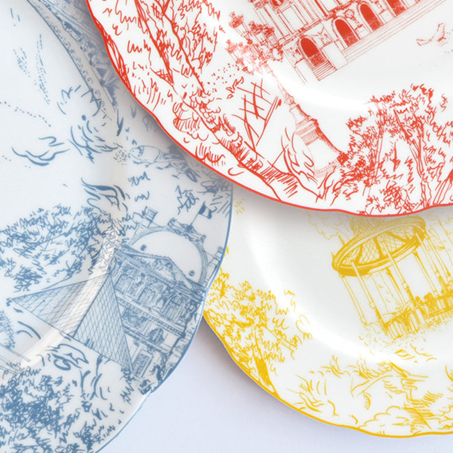 Bernardaud Tout Paris Assorted Salad Plates Set of 6 – Elegant French Porcelain Dinnerware for Fine Dining & Entertaining