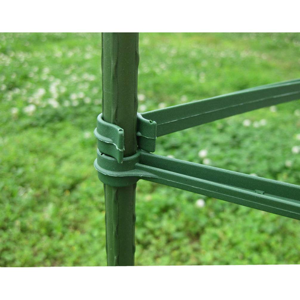 24-Piece Cabilock Plant Support Rods & Trellis Connectors - Garden Climbing Vine Stakes, Buckle Cage for Indoor/Outdoor Flowers - Perfect for Tomatoes, Cucumbers & Vertical Gardening