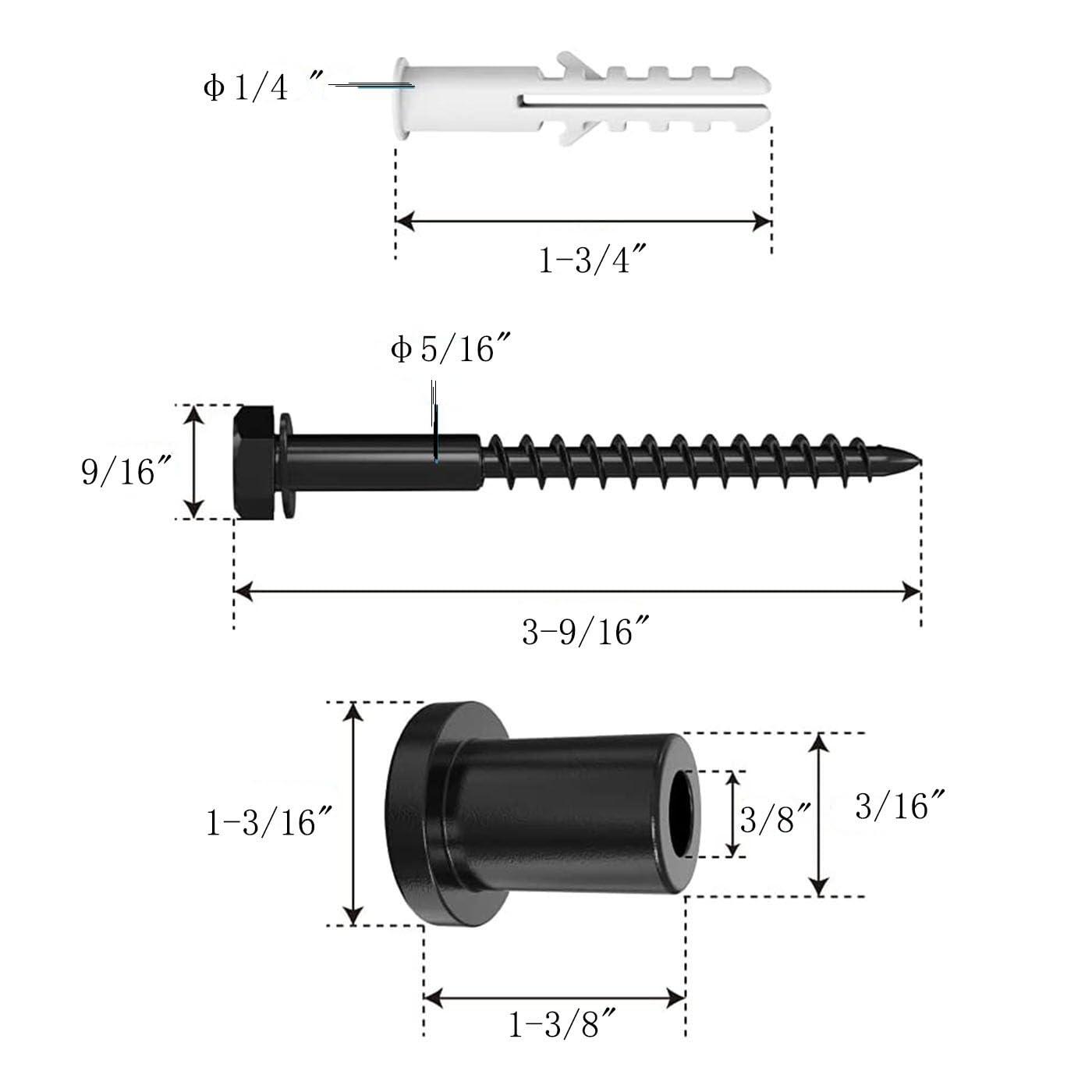 4 Pcs Sliding Barn Door Wall Spacer Kit - Carbon Steel Replacement with Screws for Sliding Barn Door Hardware - 30mmx35mm Metal Track Connector - Perfect for Home, Office and Barn Door Installation