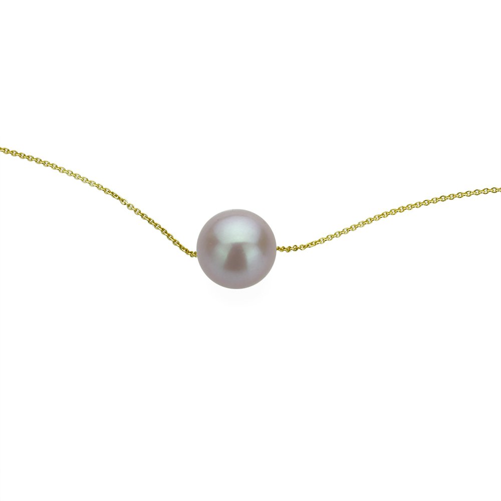 14K Gold Rose Gold or White Gold Chain Necklace with Natural Freshwater Cultured Pink Pearl Slide - Elegant Jewelry for Women, Perfect for Weddings, Parties & Everyday Wear