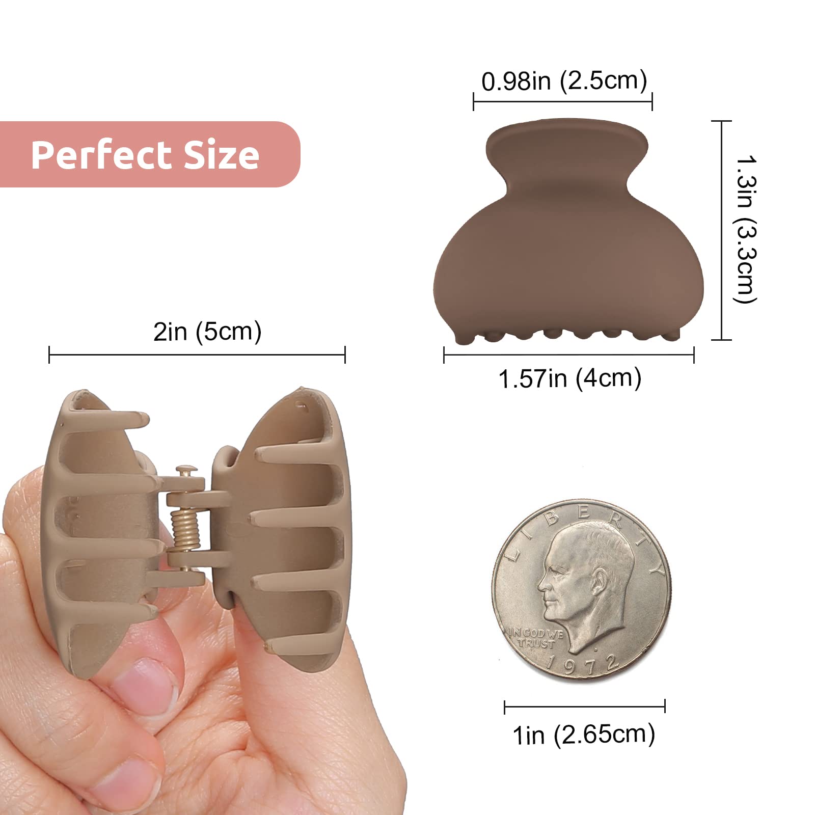 12 Pack Small Hair Claw Clips for Women & Girls - 1.5 Inch Non-Slip Acrylic Jaw Clips for Thin Fine Short Hair, Cute Mini Banana Hair Clamps - Perfect for School, Work, and Everyday Styling