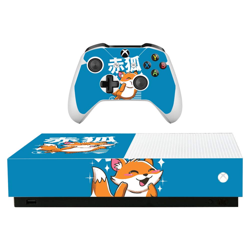 MightySkins Protective Vinyl Decal Wrap Cover for Microsoft Xbox One S All-Digital Edition - Kawaii Fox Design | Durable, Customizable Skin | Easy to Apply & Remove | Made in USA | Perfect for Gaming Setups & Personalization