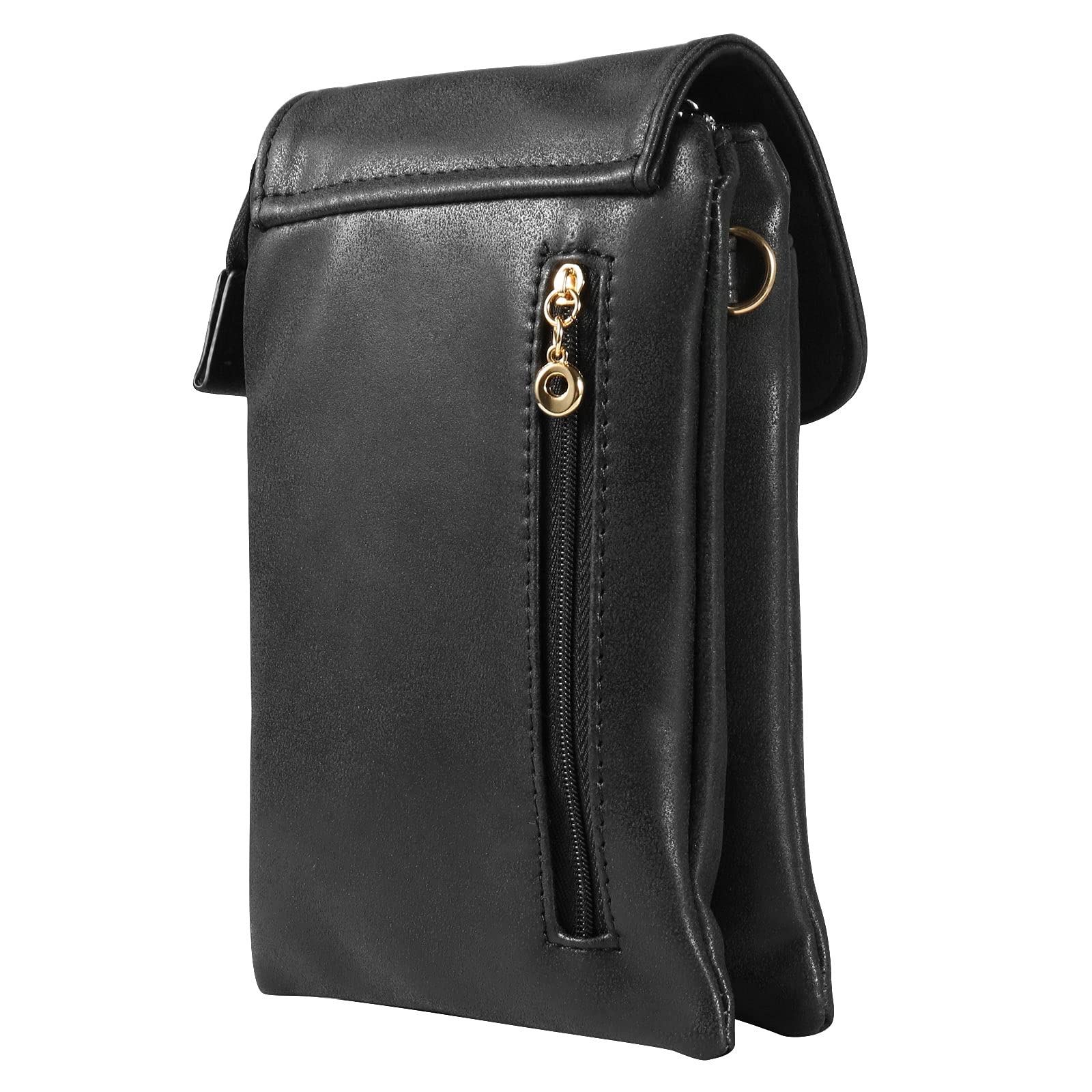 Premium Genuine Leather Crossbody Bag with Roomy Pockets - Compatible with iPhone 12 Pro Max, Samsung Galaxy S21/S20/Note20, Google Pixel 5 & More (Black) - Perfect for Travel, Shopping & Everyday Use