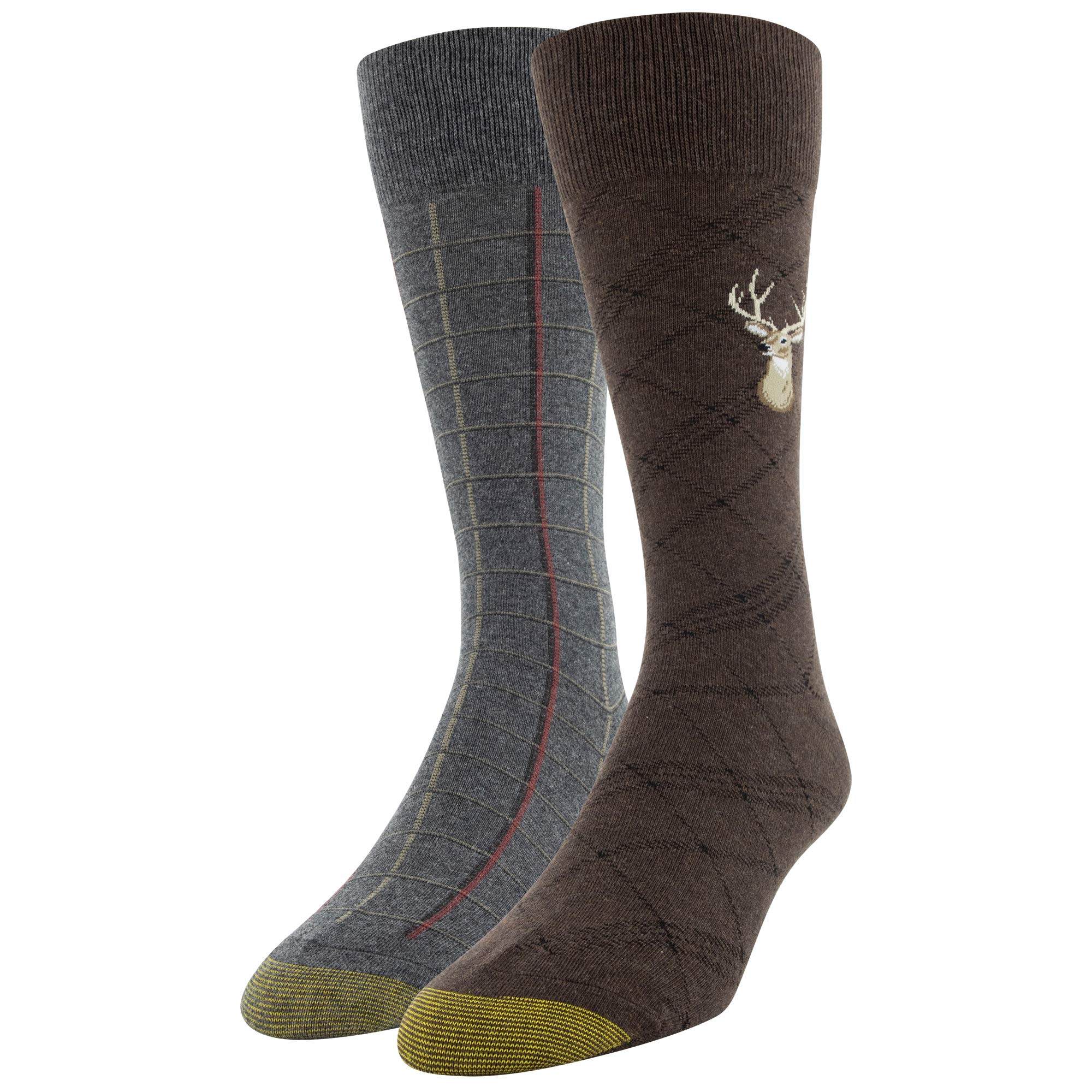 Premium Gold Toe Men's Dress Crew Socks - 2 Pairs Pack - Comfortable Formal Socks for Business, Office & Special Occasions