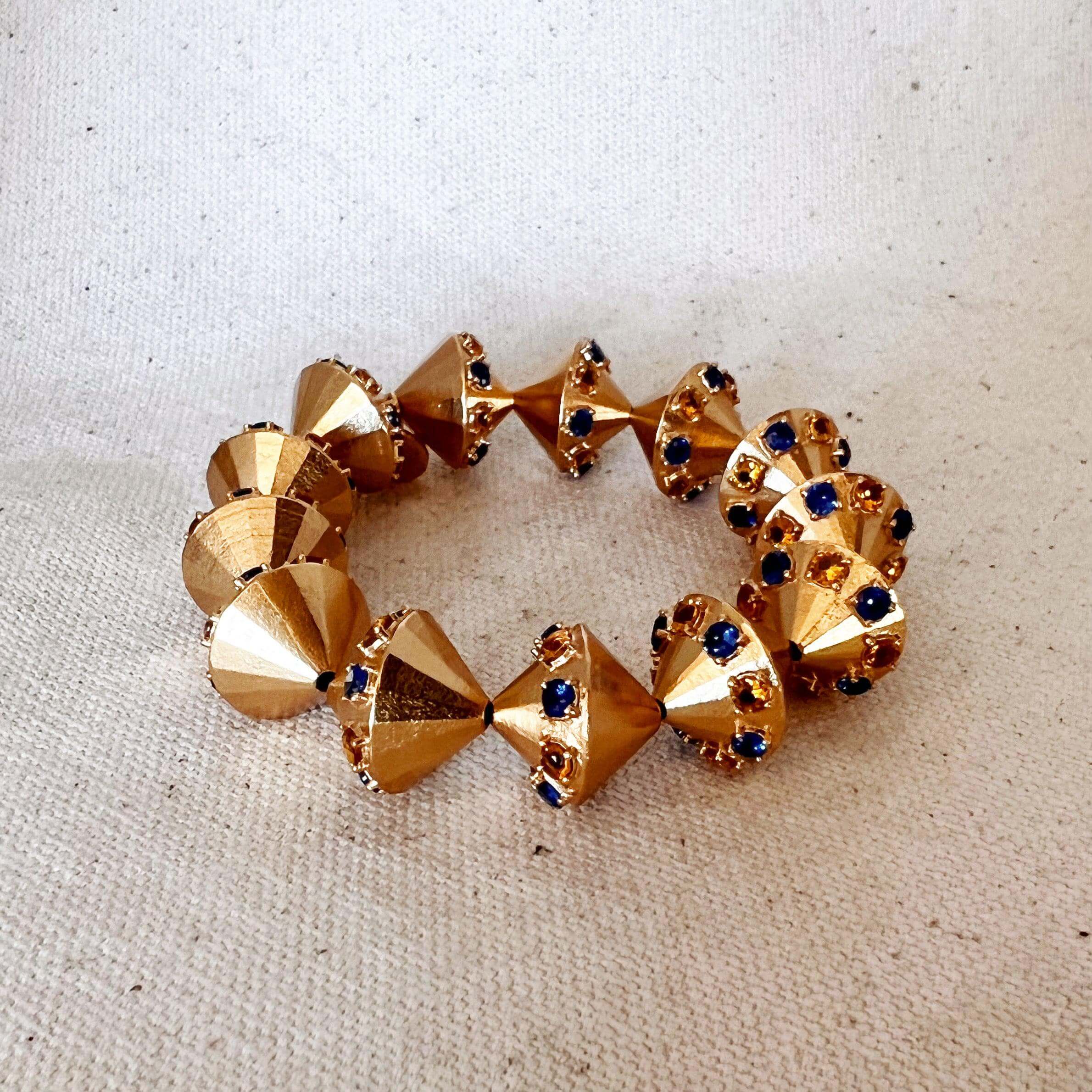 18K Gold Filled Cone Beaded Bracelet for Women - Elegant Beaded Jewelry Gift for Birthday, Anniversary & Special Occasions