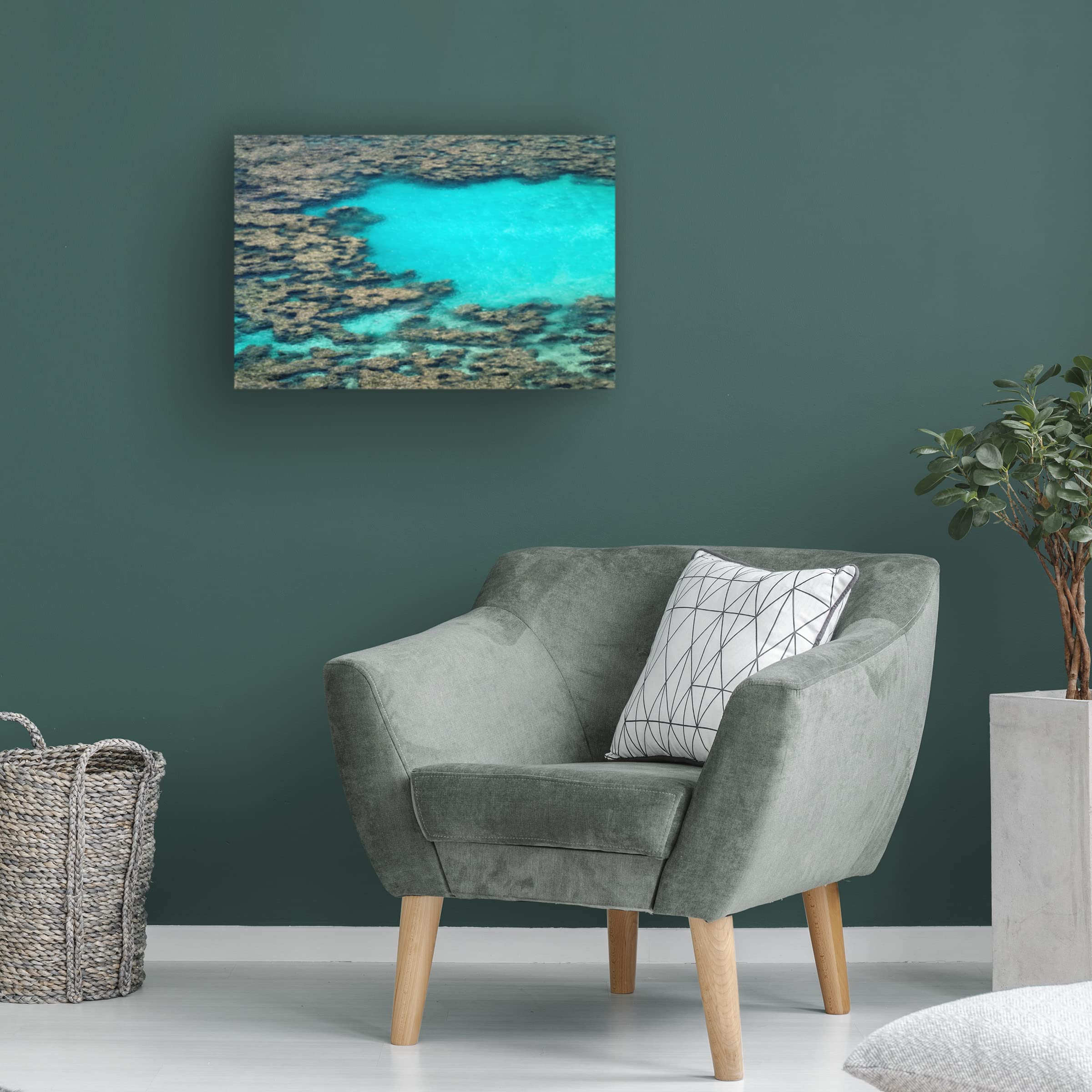Dennis Frates 'Hanauma Bay' Canvas Wall Art Print - Tropical Beach Landscape Painting for Living Room, Bedroom & Office Decor