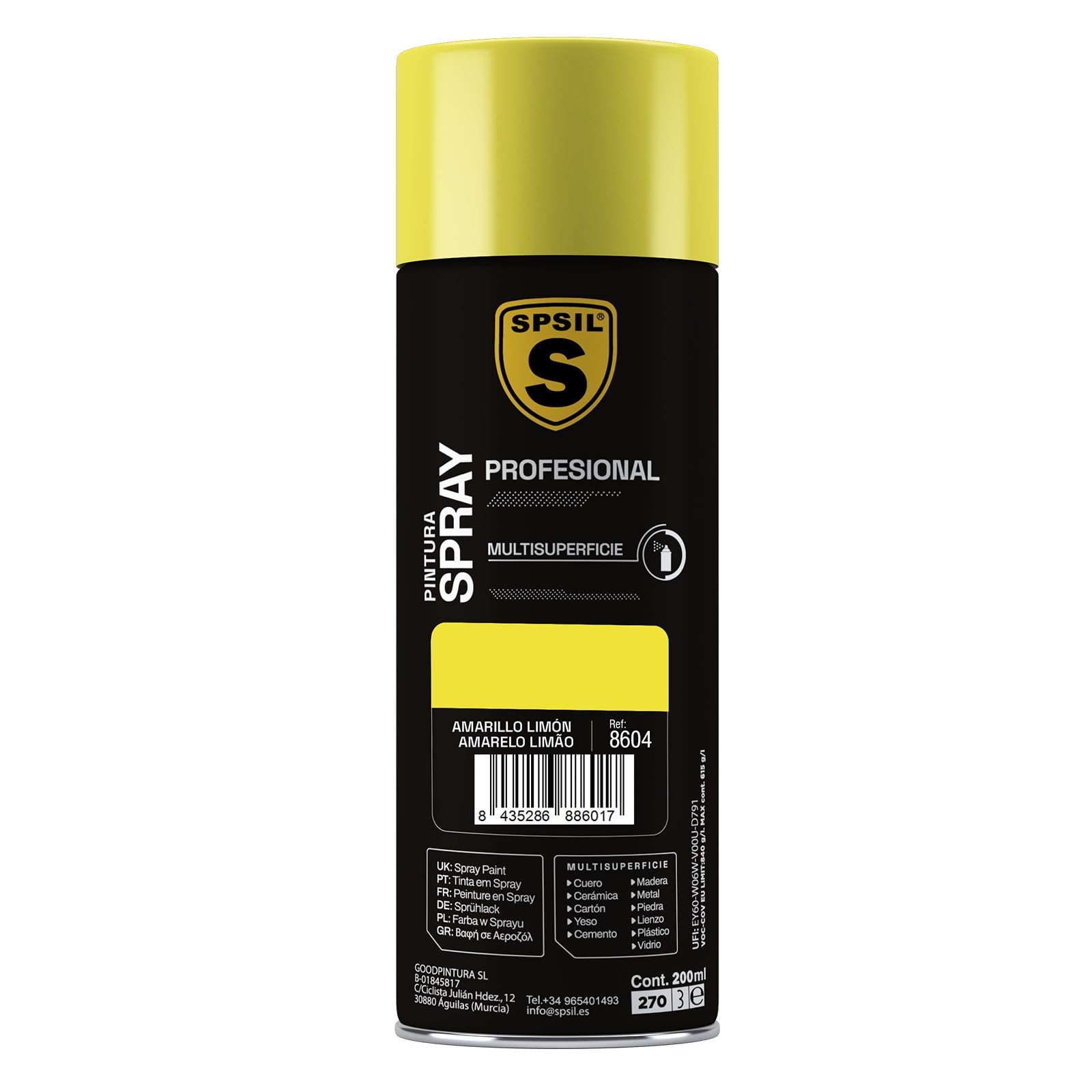 MIBAZAR- Lemon Yellow Spray Paint 8604 - High Coverage, Fast Drying for DIY Projects, Home Decor, and Automotive Touch-Ups