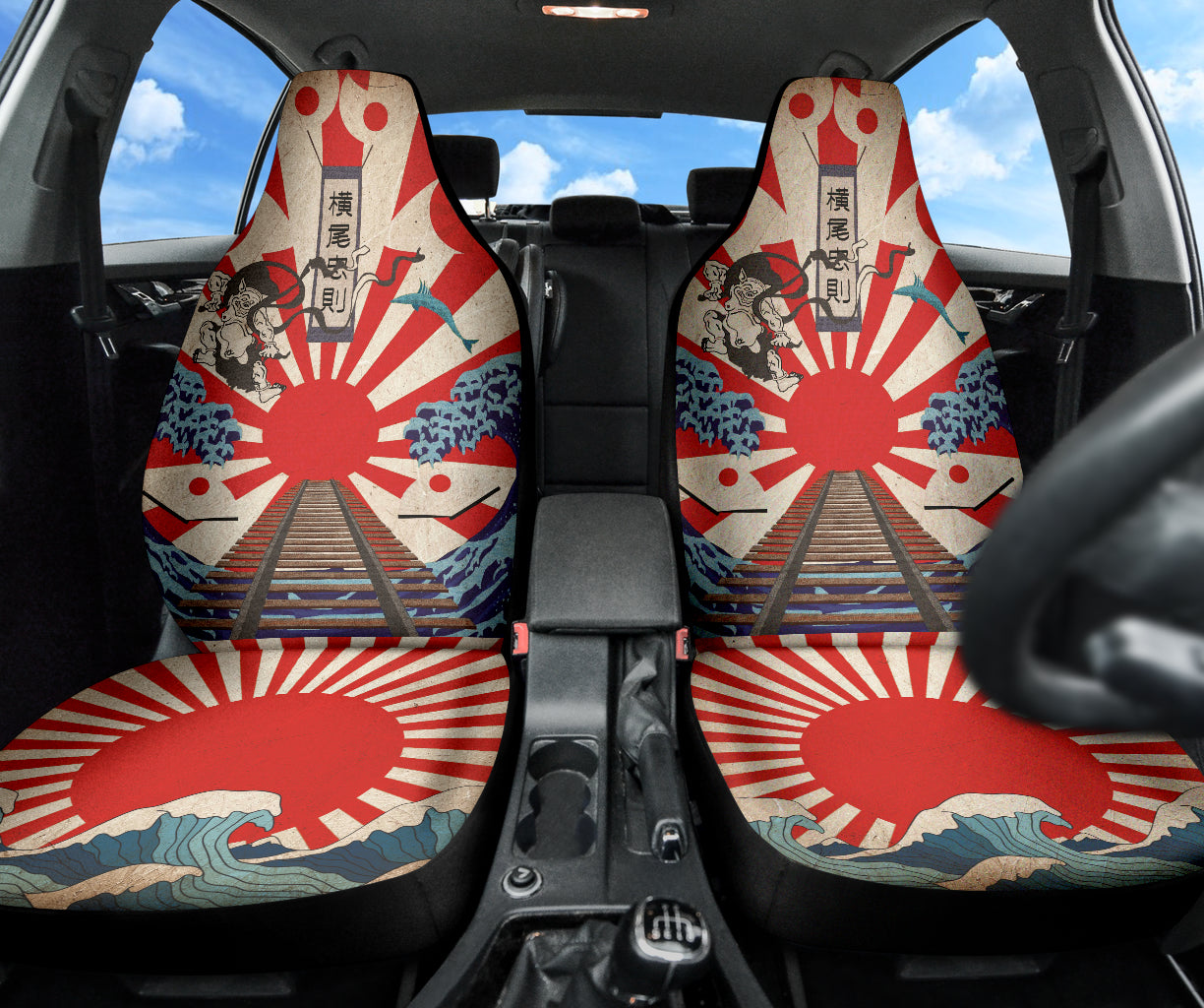 Premium Japanese Anime Car Seat Covers - Unique Japan Culture Themed Auto Accessories for Cars, Trucks & SUVs | Perfect for Anime Fans, Car Enthusiasts & Gift Giving