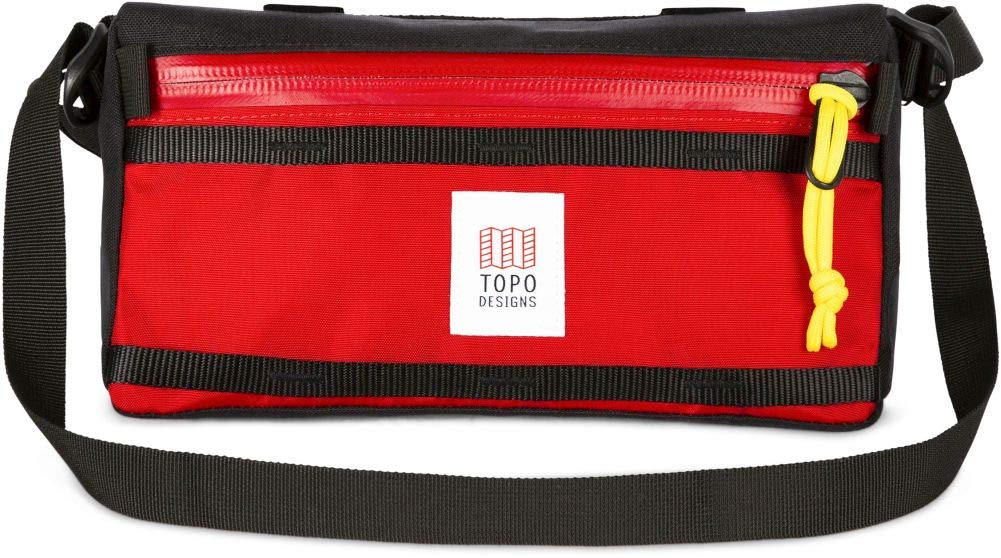 Topo Designs Bike Bag - Waterproof Cycling Pannier for Commuting & Travel - Red/Black - Perfect for Urban Riders & Adventure Cyclists