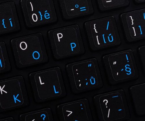 MAC Czech - English Keyboard Decals Non-Transparent Black/White Background for Desktop Laptop Notebook - Perfect for Typing, Coding & Multilingual Computing