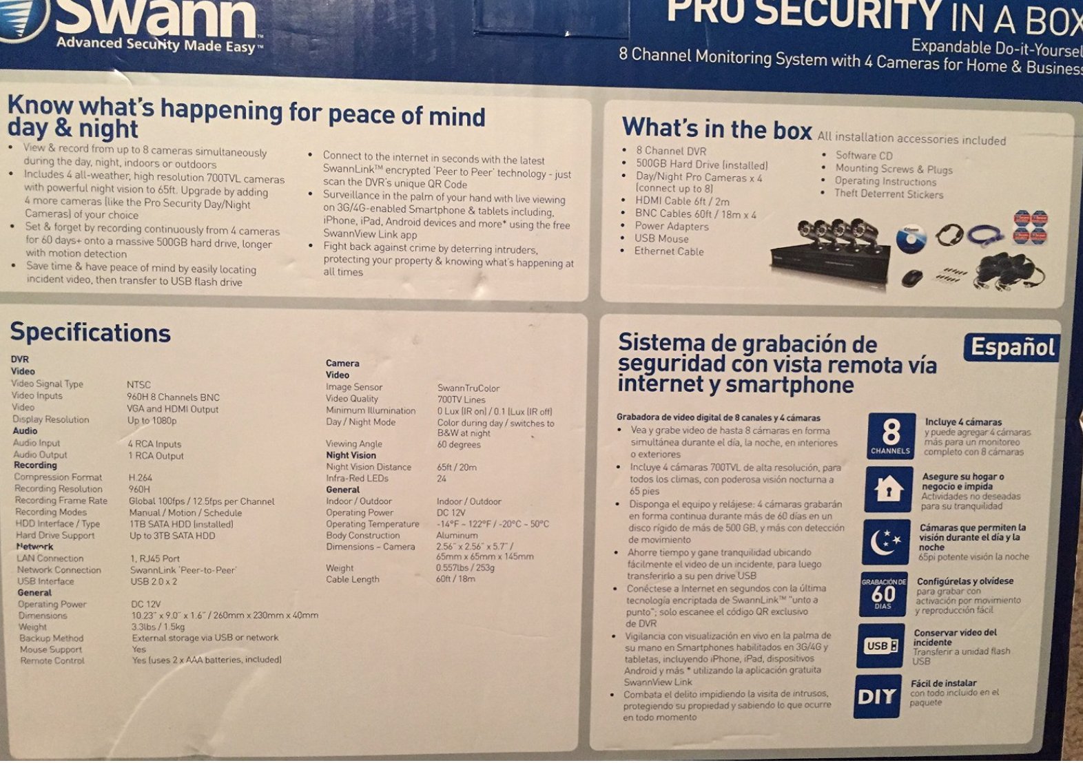 Swann Home Pro 4K Day & Night Security Camera System with Motion Detection - Indoor/Outdoor Surveillance for Home, Office & Business Security