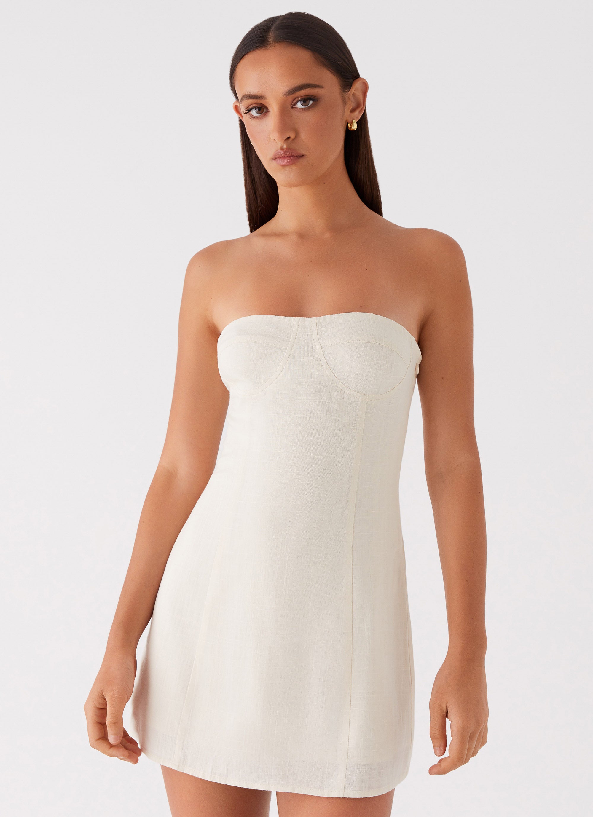 Do It That Way Linen Mini Dress in Ivory - Breathable Summer Casual Dress for Beach, Vacation & Date Night