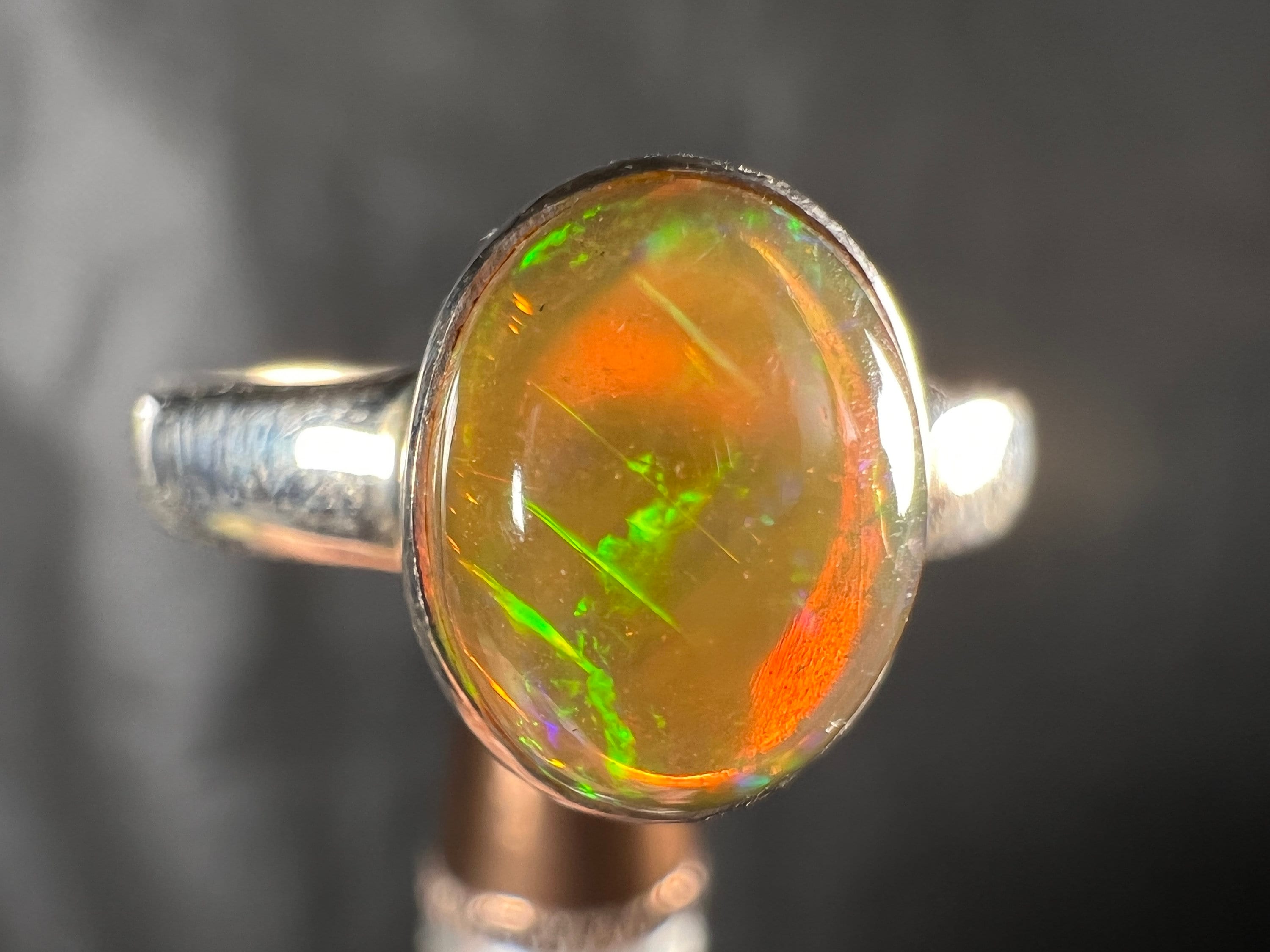 Elegant Sterling Silver Opal Ring - Size 5.5, Dainty Welo Opal Jewelry for Women | Perfect for Everyday Wear, Gift Giving & Special Occasions