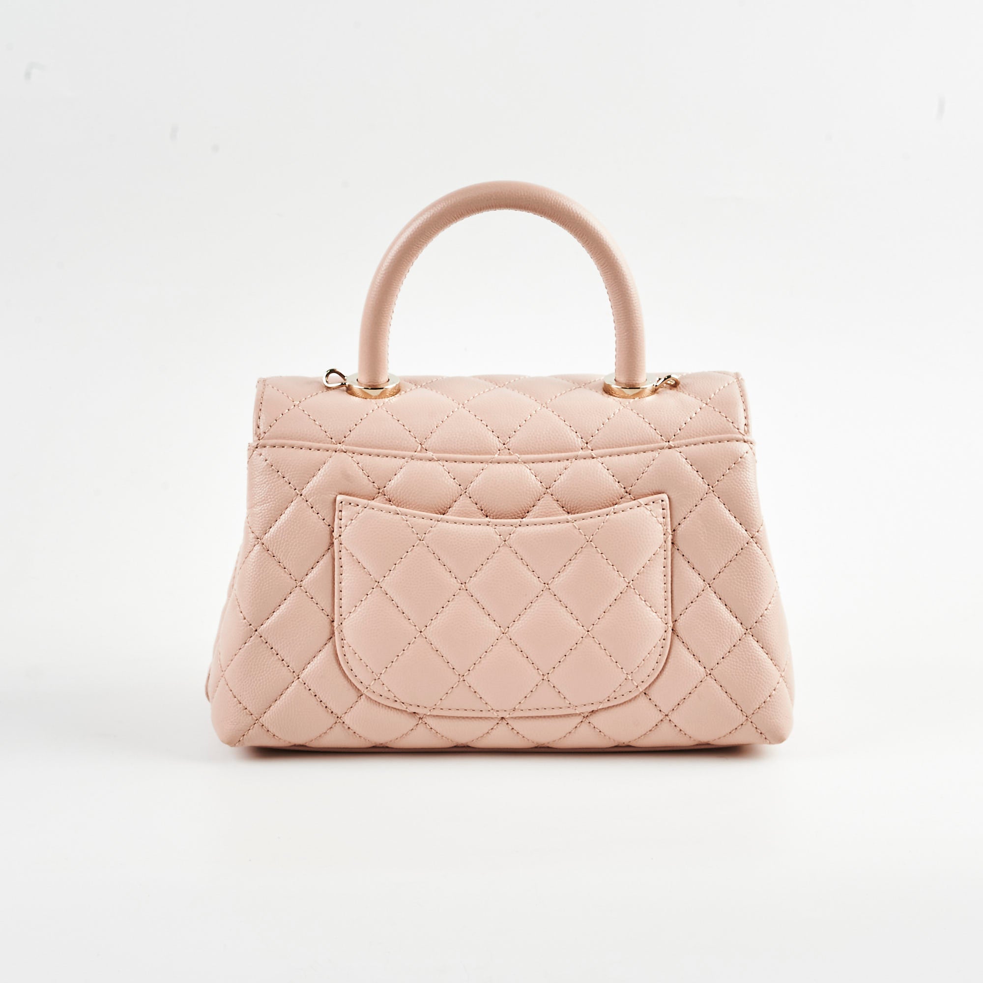 Authentic Chanel Small Coco Handle Bag in Pink Caviar Leather with Microchip - 2021 Collection | Luxury Crossbody Purse for Women, Perfect for Date Night & Special Occasions