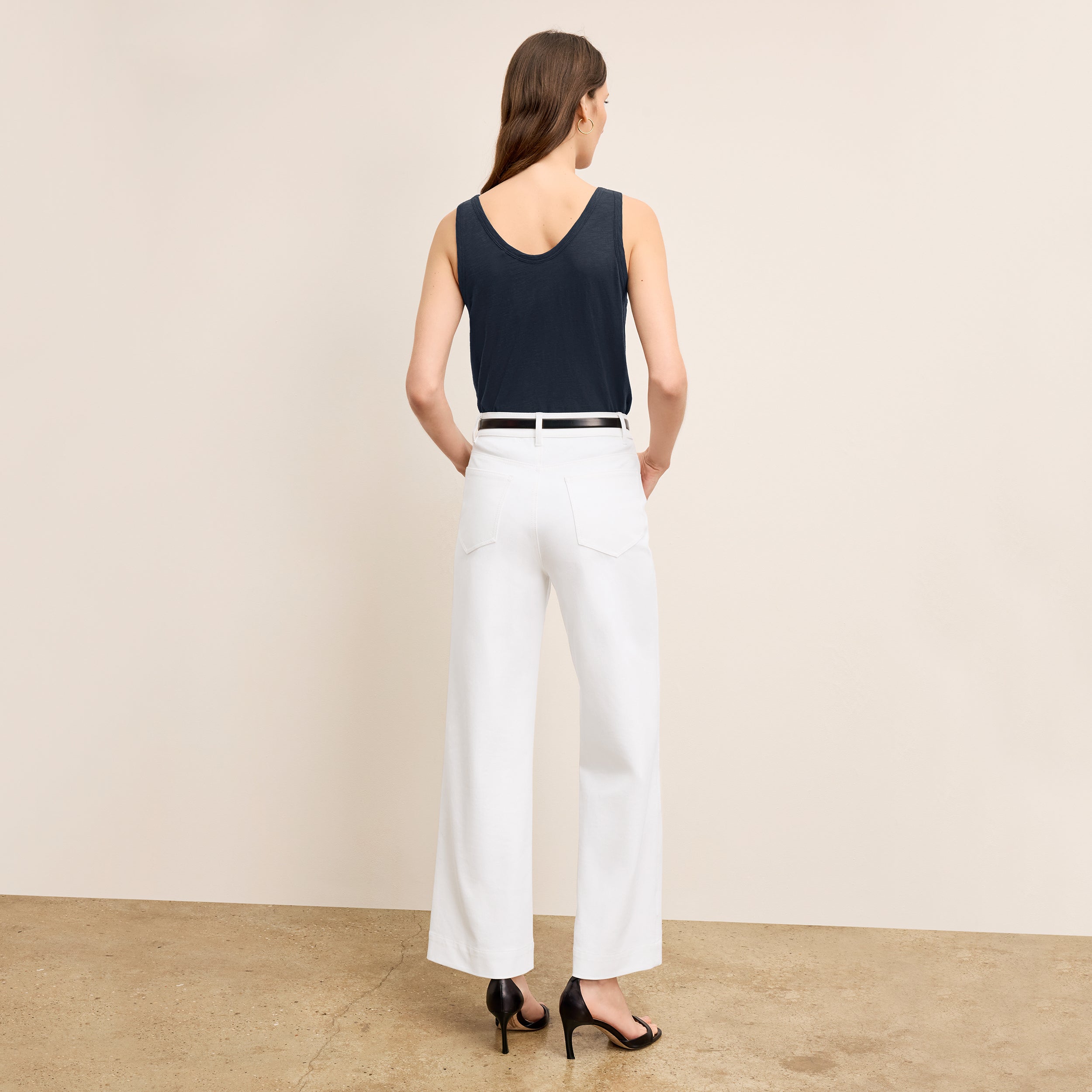Milo Wide Leg Jeans for Women - Eco-Friendly Stretch Denim Pants in White | Comfortable & Sustainable Fashion for Casual Wear & Office Outfits