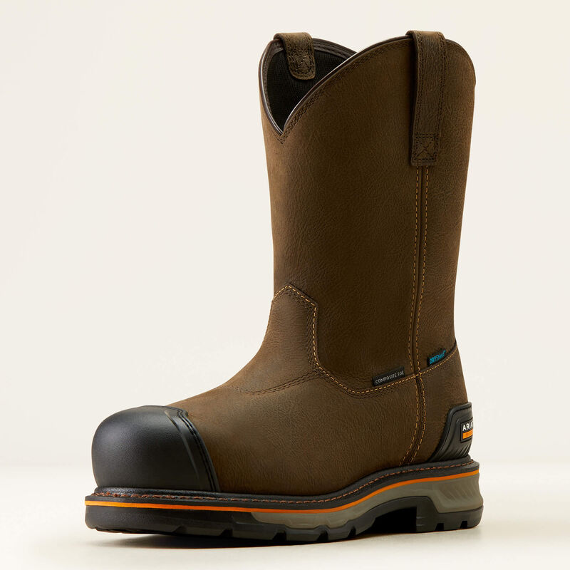 Stump Jumper Pull-On BOA Waterproof Composite Toe Work Boots for Men - Slip Resistant Safety Shoes for Construction, Hiking & Outdoor Work