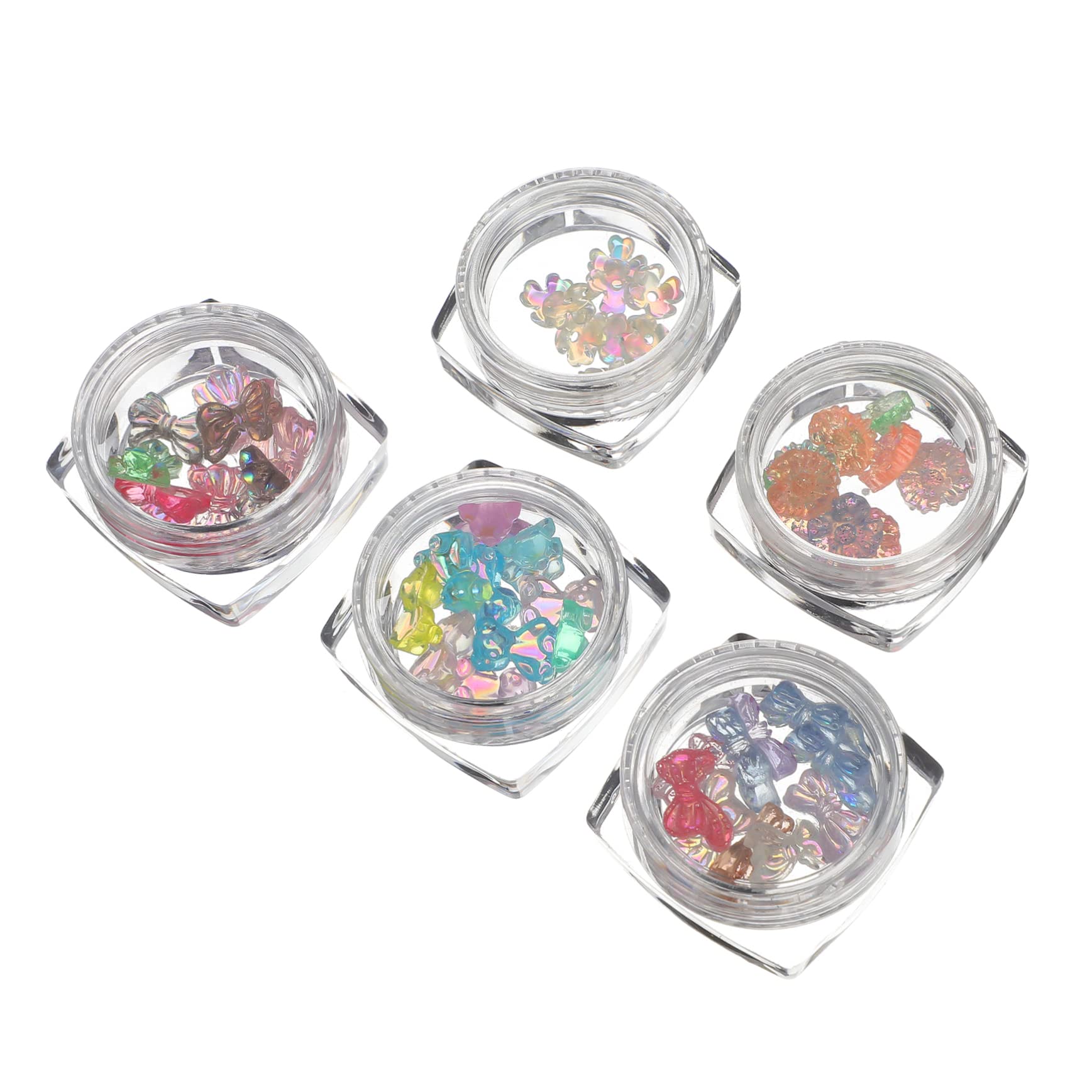50 Pcs Japanese Style 3D Nail Gems Rhinestones - Acrylic Nail Decorations, Bow & Glitter Nail Stickers for DIY Nail Art - Perfect for Parties, Weddings, and Special Occasions