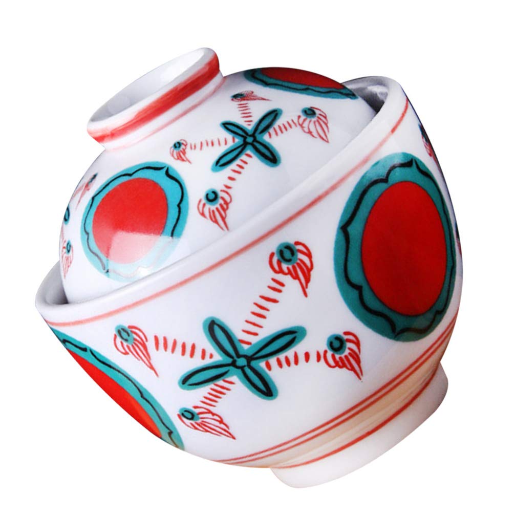 Premium Japanese Ceramic Stew Pot - Cabilock Style Steam Soup Bowl, Porcelain Steaming Cup & Dessert Pot with Underglaze Design | Perfect for Steamed Eggs, Seasoning Storage & Asian Cooking