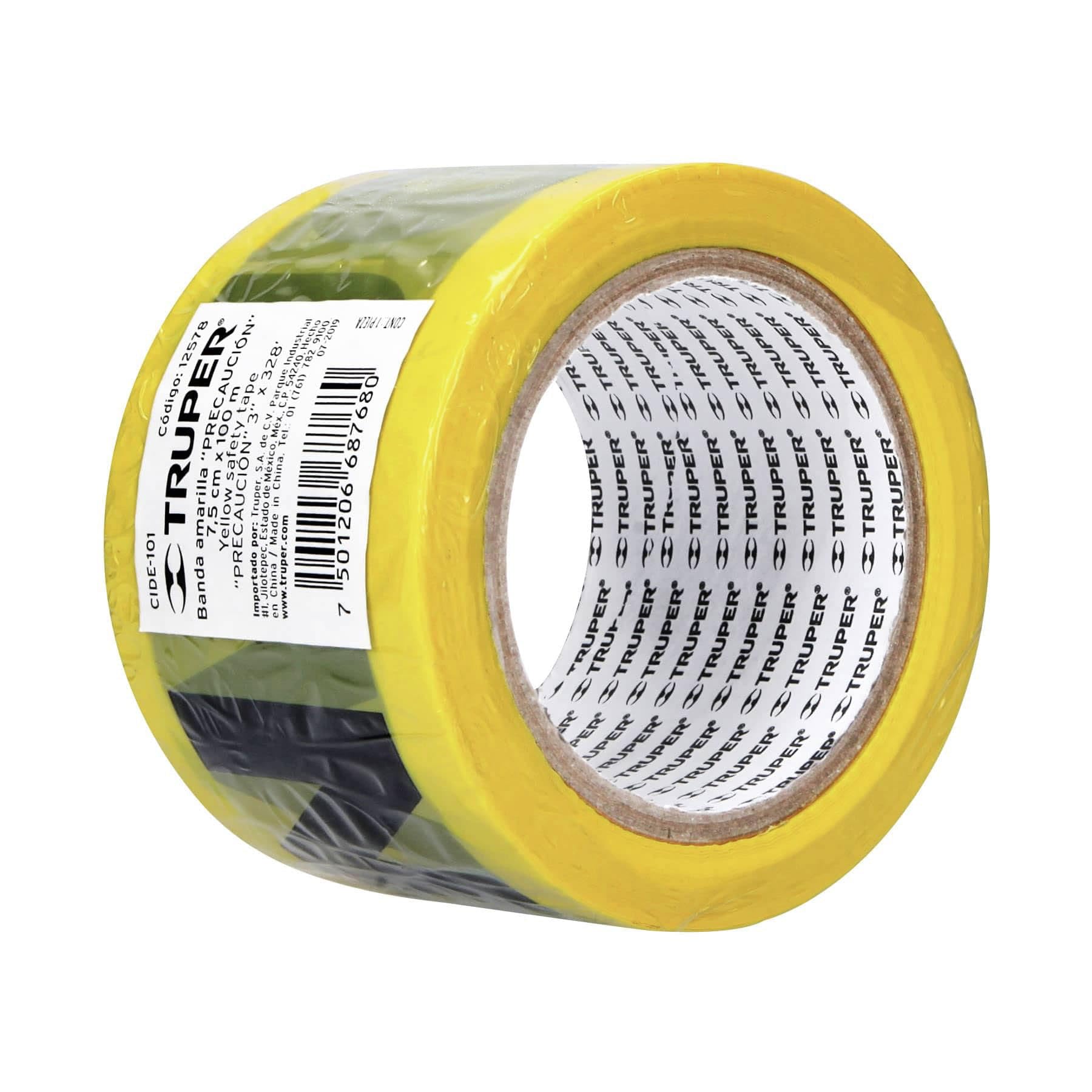Caution Tape - 100m Roll, High Visibility Hazard Warning Barricade Tape for Construction, Safety, and Crowd Control