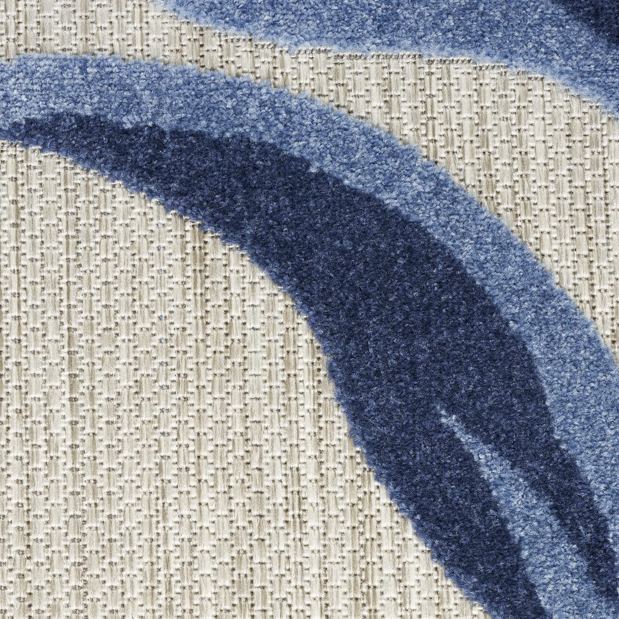 Nourison Aloha Indoor/Outdoor Blue/Grey 6' x 9' Area Rug - Easy to Clean, Non-Shedding, Stain Resistant | Perfect for Bedroom, Living Room, Dining Room & Kitchen Decor | Durable for High Traffic Areas & Pet-Friendly Homes