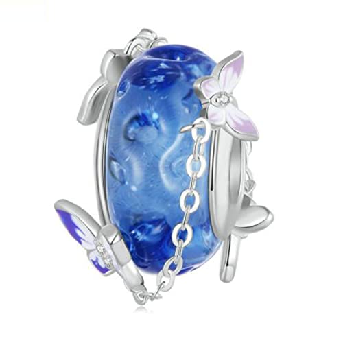 Blue Butterfly Glass Bead