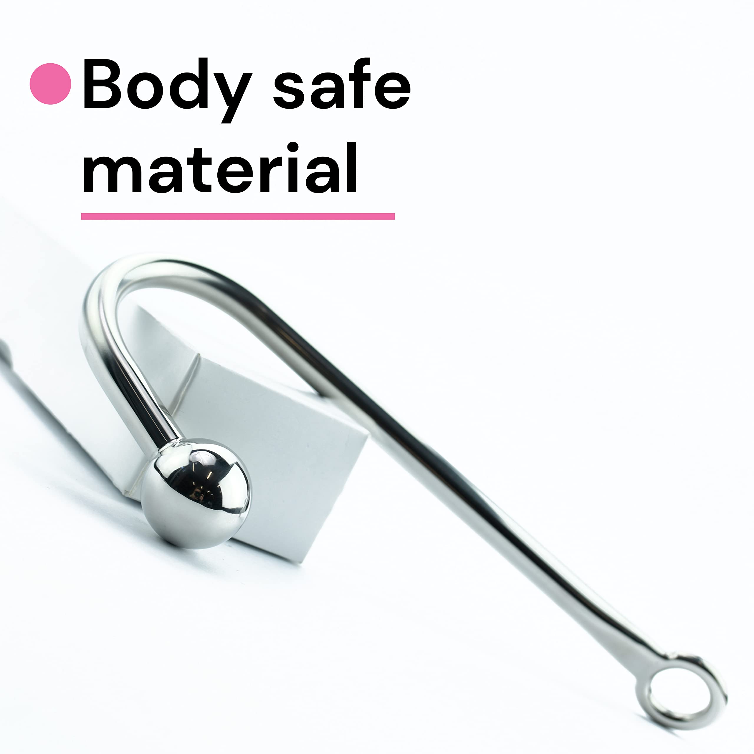 FOPS Crochet Anal Hook - 3cm Diameter, 24.5cm Length - Metal BDSM Bondage Sex Toy for Beginners (Men & Women) - Perfect for Couples Play, Adult Games, and Sensual Exploration