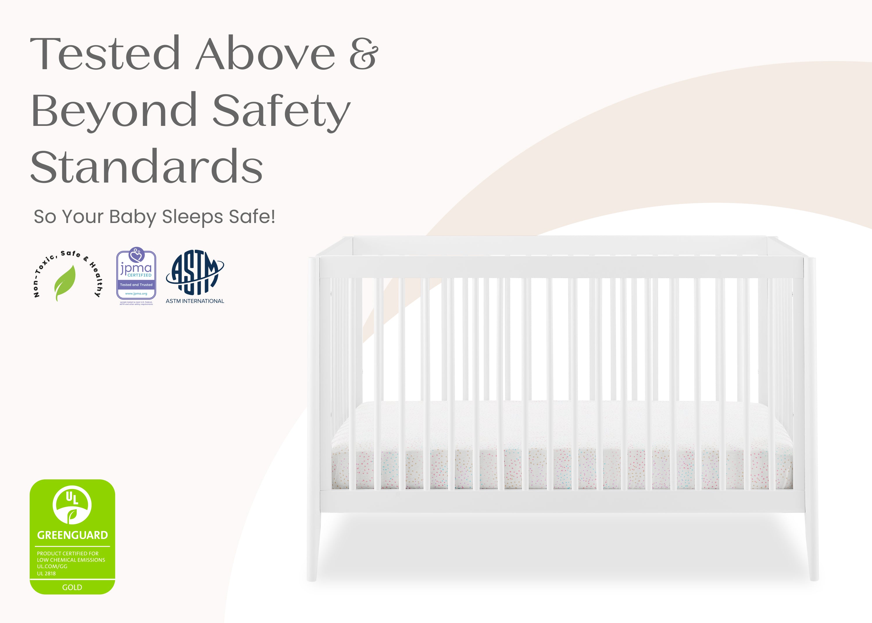 Casey 6-in-1 Convertible Baby Crib - Toddler Bed, Daybed & Full-Size Bed - Safe Nursery Furniture for Newborn to Adult - Perfect for Nursery, Bedroom & Guest Room