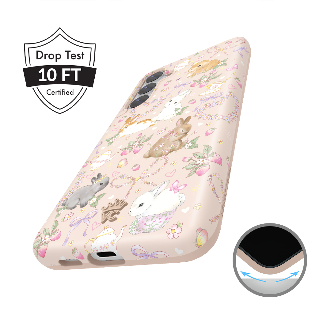 Cute Bunny & Bow Design Samsung Phone Case - Protective & Stylish Cover for Samsung Galaxy S21/S20/Note 20 - Perfect Gift for Girls, Teens & Women (Home, Office, School Use)