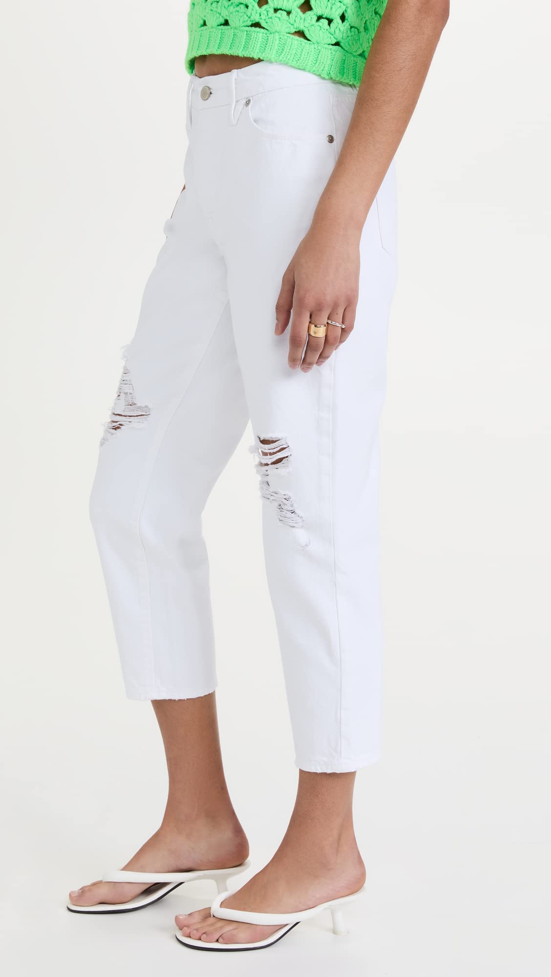 Good American Women's Good Girlfriend Petite Jeans - High Waist Skinny Jeans for Women, Stretchy Denim Pants, Perfect for Casual Outfits & Everyday Wear