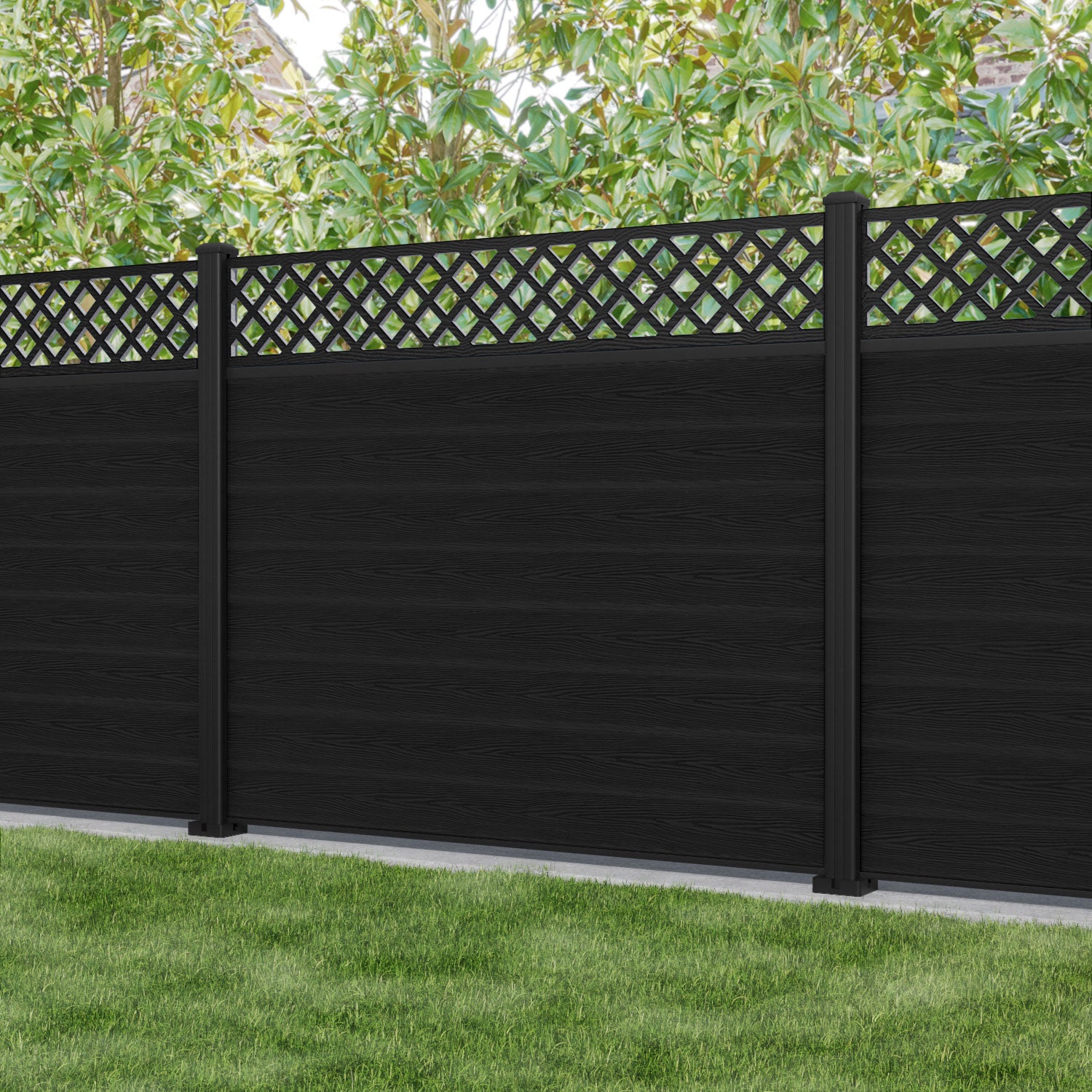 Classic Black Hive Fence Panel with Aluminum Posts - Durable Garden Fencing for Privacy & Decoration | Perfect for Backyard, Patio, and Poolside Use