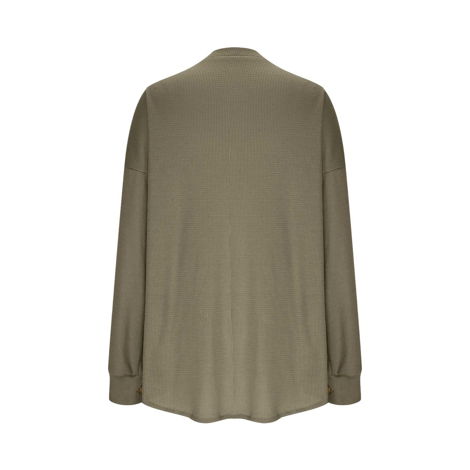 Women's Waffle Knit Shacket Jacket - Casual Oversized Long Sleeve Button Down Shirt for Fall Fashion 2023 | Cozy Layering for Autumn Outfits, Workwear & Weekend Style