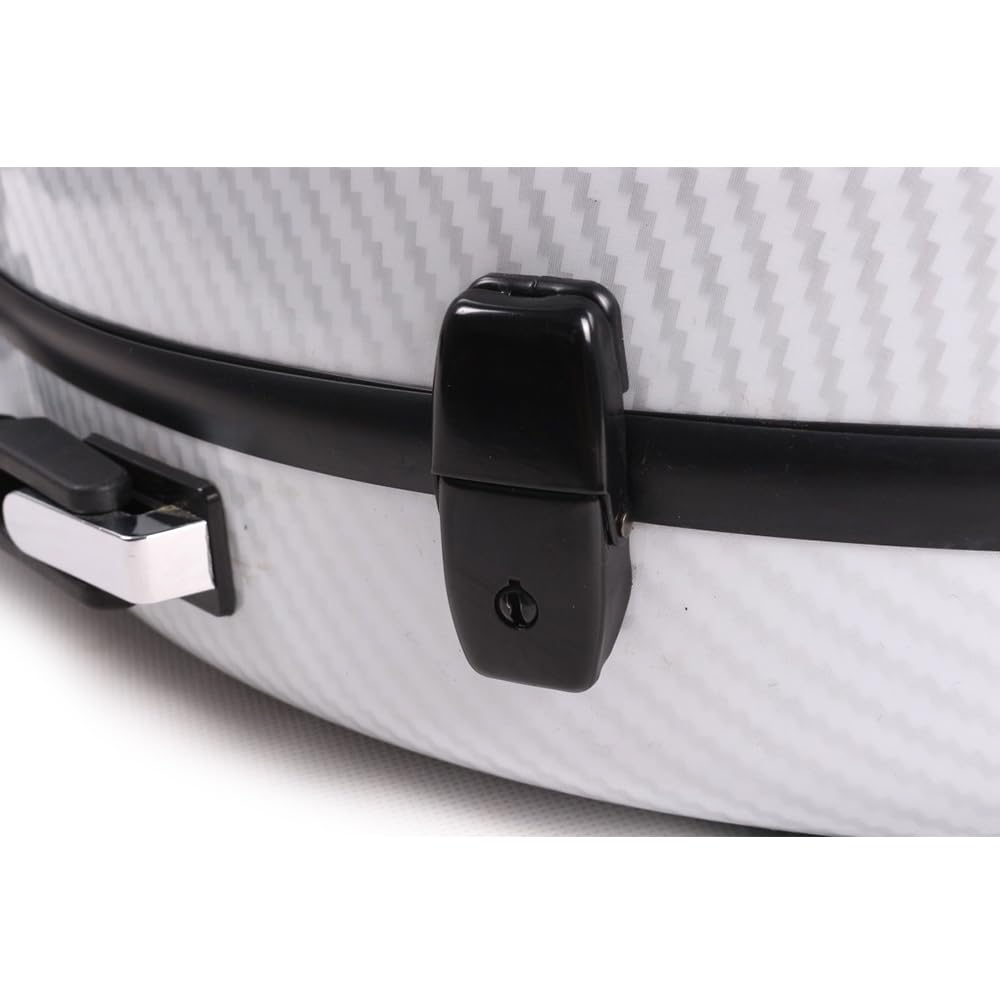 Premium 4/4 Full Size Carbon Fiber Violin Hard Case with Reinforced Handle, Adjustable Back Straps & Plush Interior Padding (White) - Perfect for Professional Musicians, Travel & School Performances